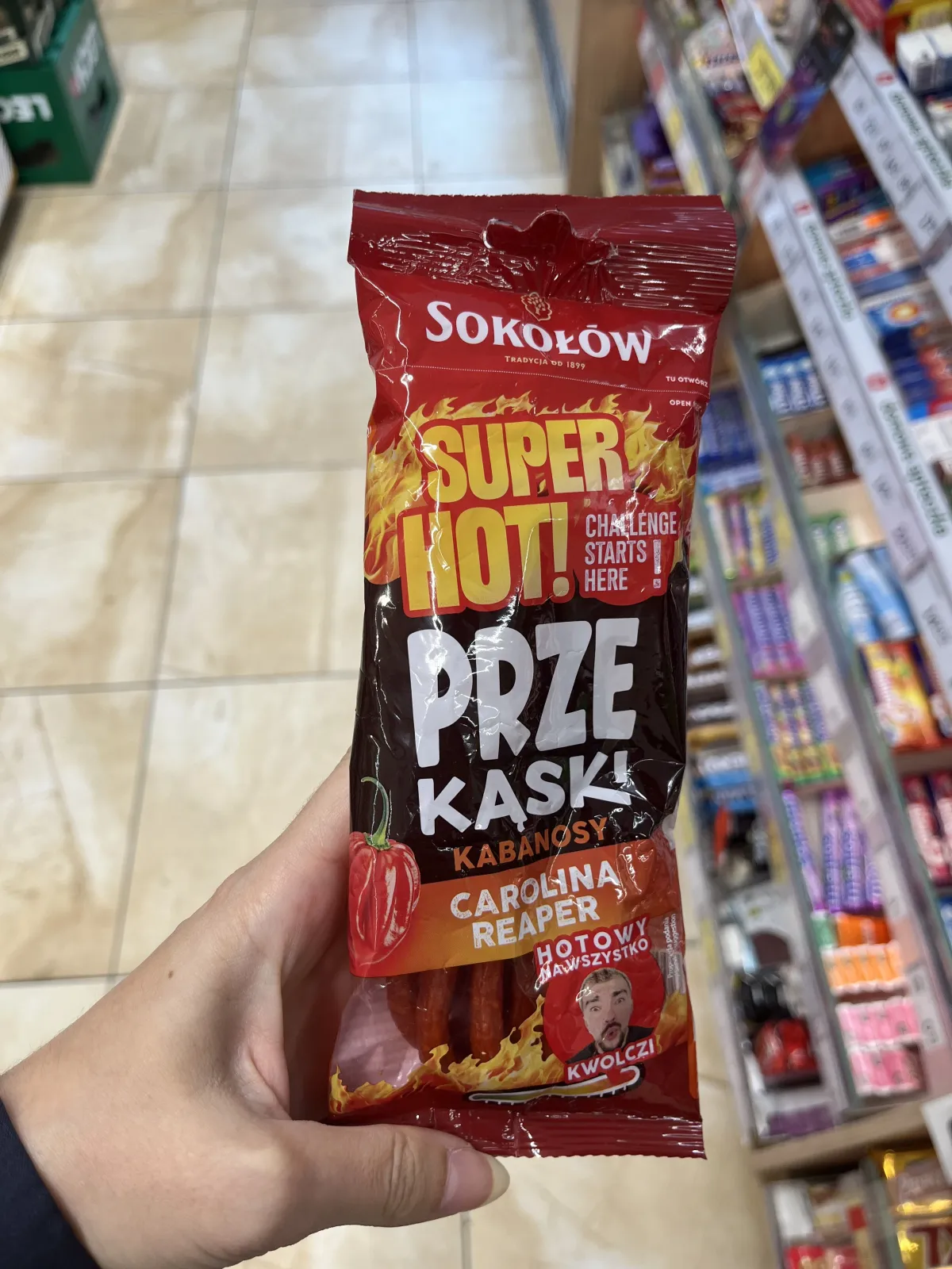 Sokołów Przekąski Kabanosy Super Hot! Carolina Reaper Kwolczi | 60g