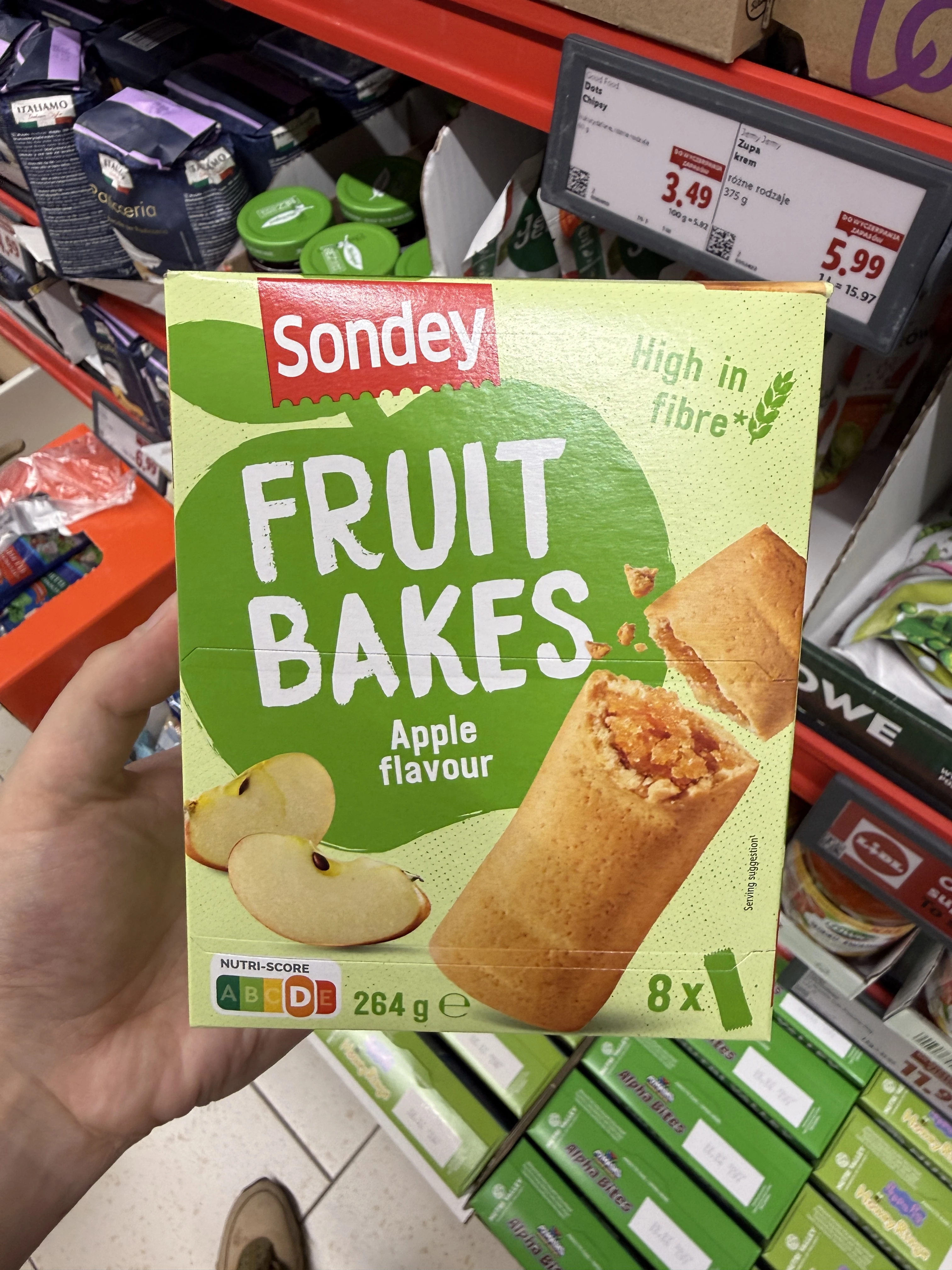 Sondey Fruit Bakes Apple Flavour / Baton z nadzieniem o smaku jabłkowym | 264g