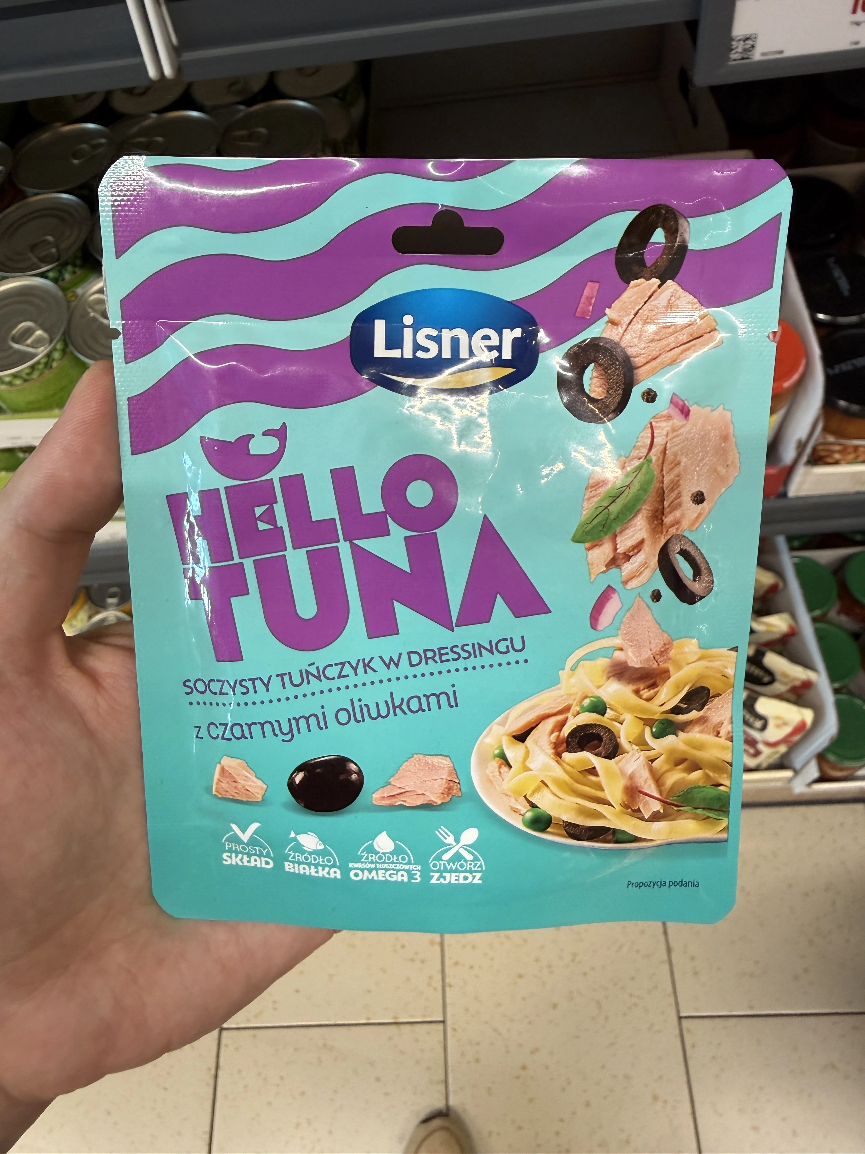 Lisner Hello Tuna Tuńczyk w dressingu z czarnymi oliwkami | 85g
