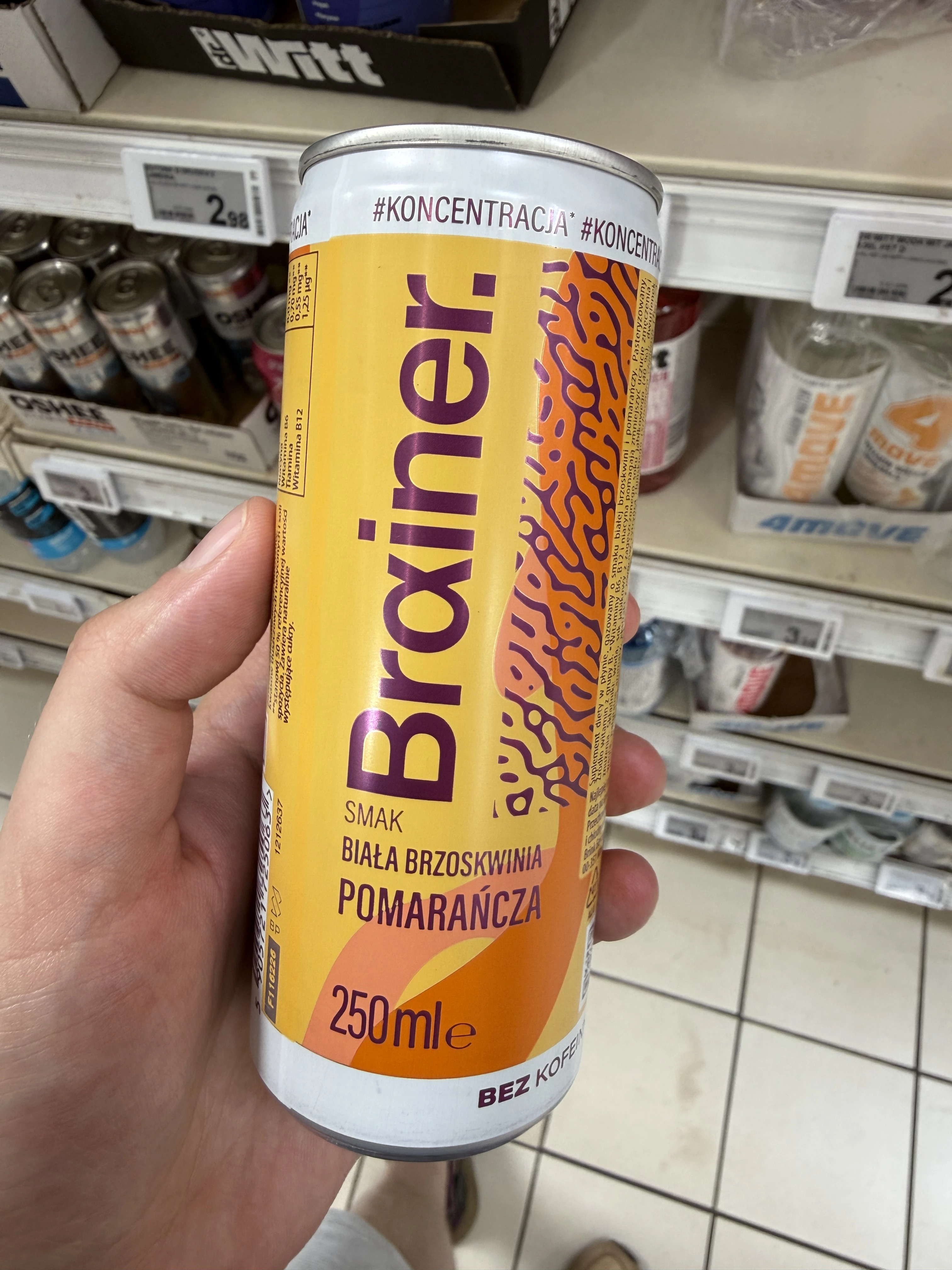 Brainer Smak biała brzoskwinia pomarańcza | 250ml
