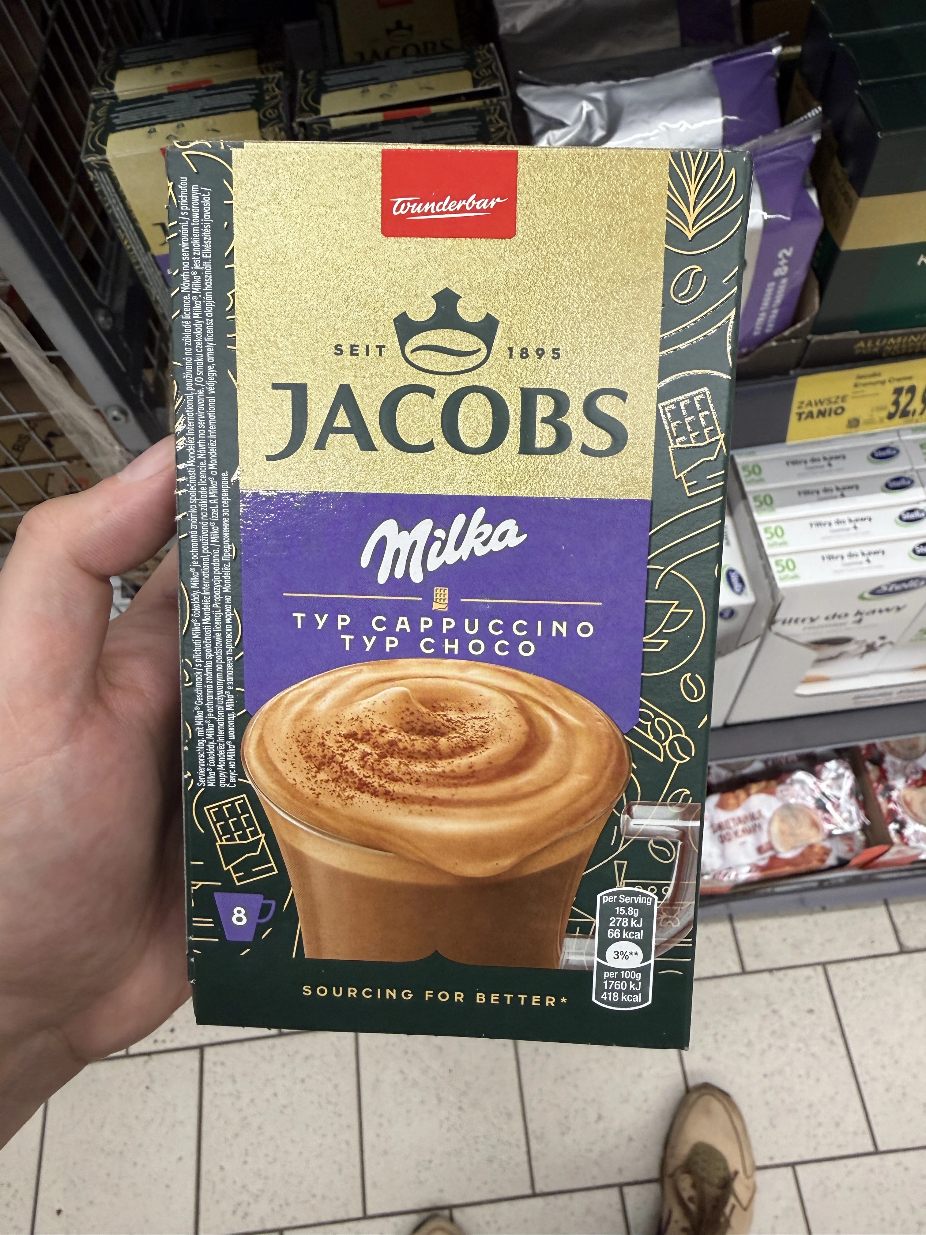 Jacobs Cappuccino Choco Milka | 8 × 15,8g