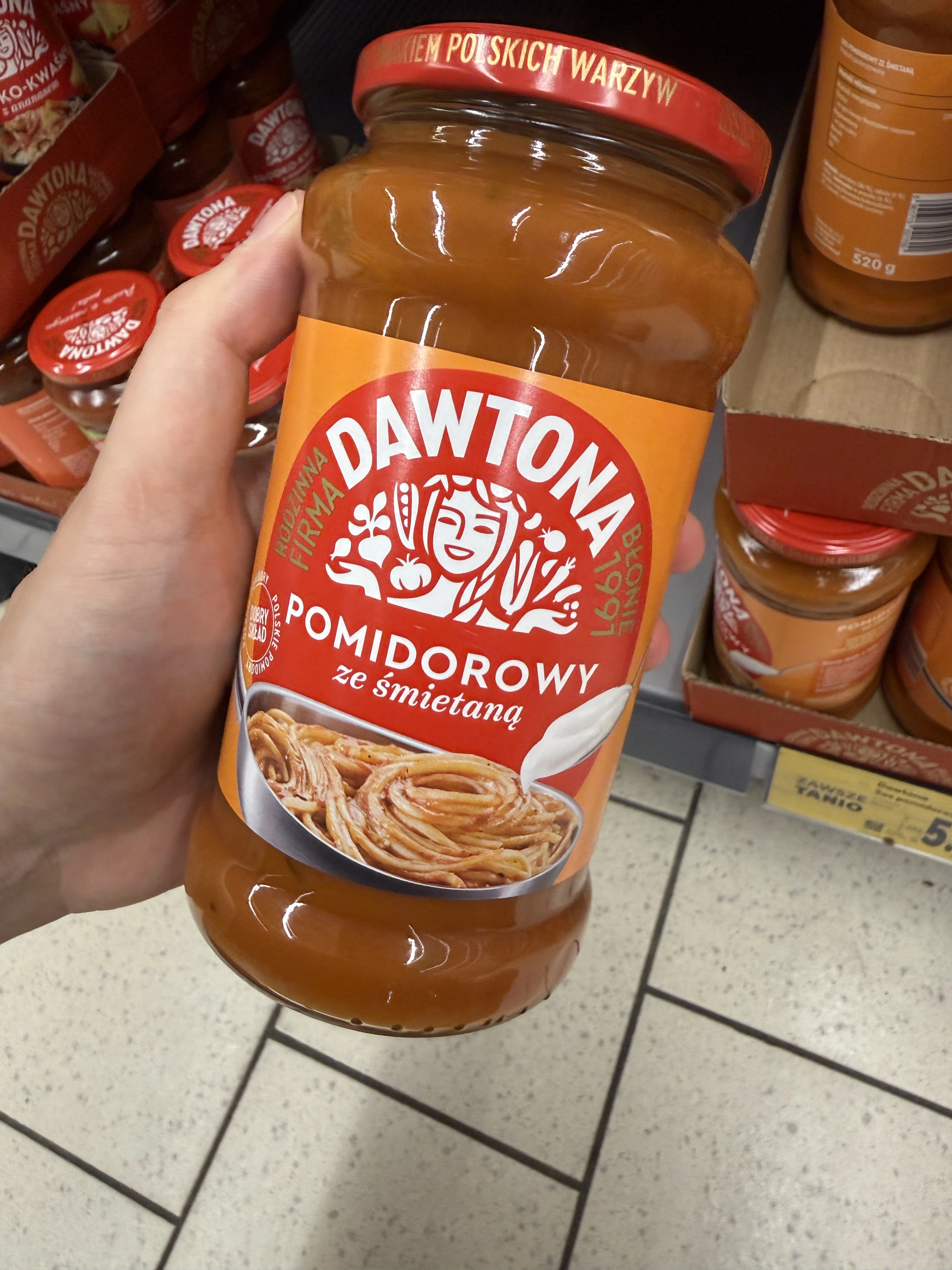 Dawtona Sos Pomidorowo Śmietanowy do Spaghetti | 520g