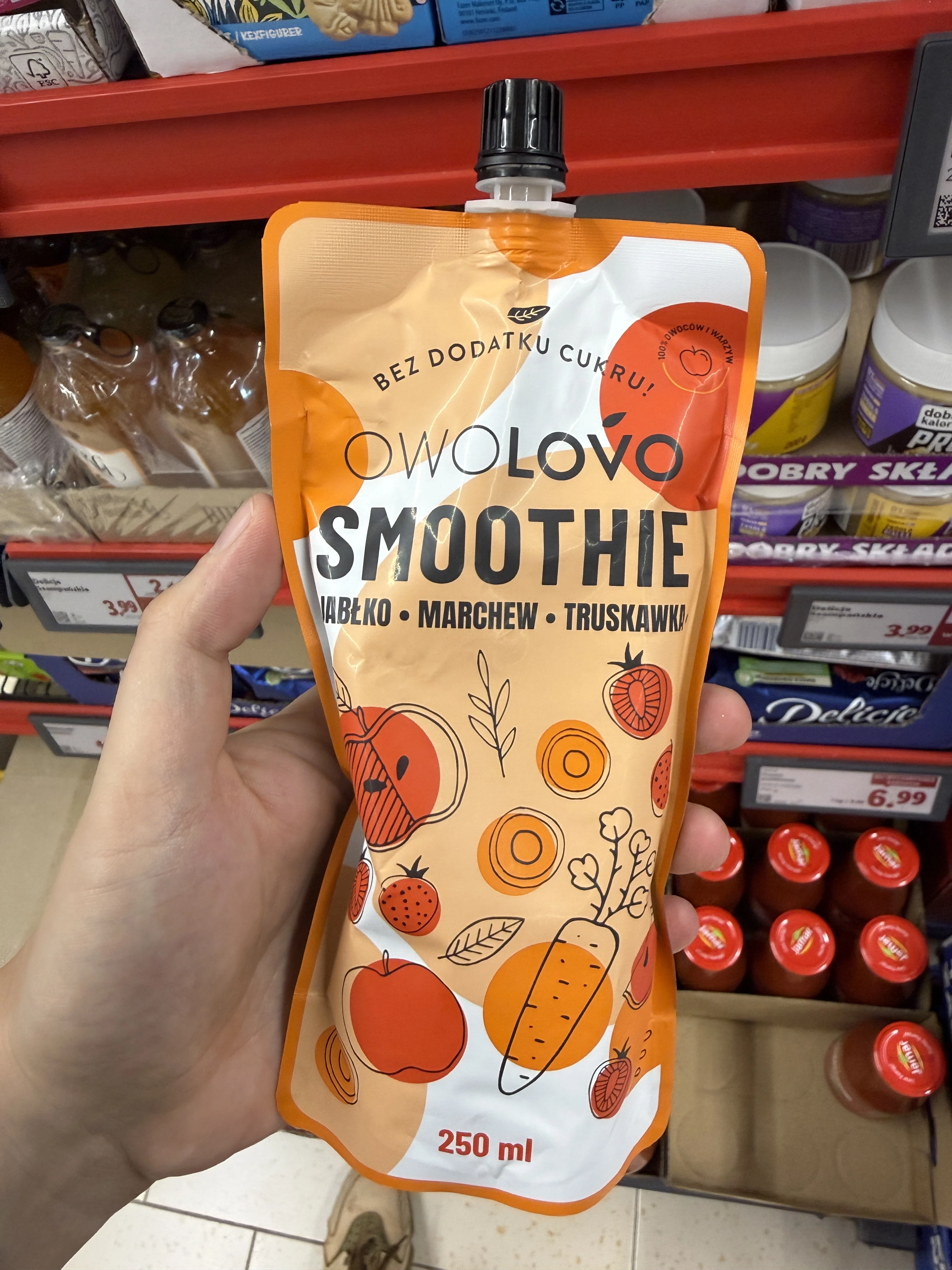 Owolovo Smoothie Jabłko-Marchew-Truskawka | 250ml