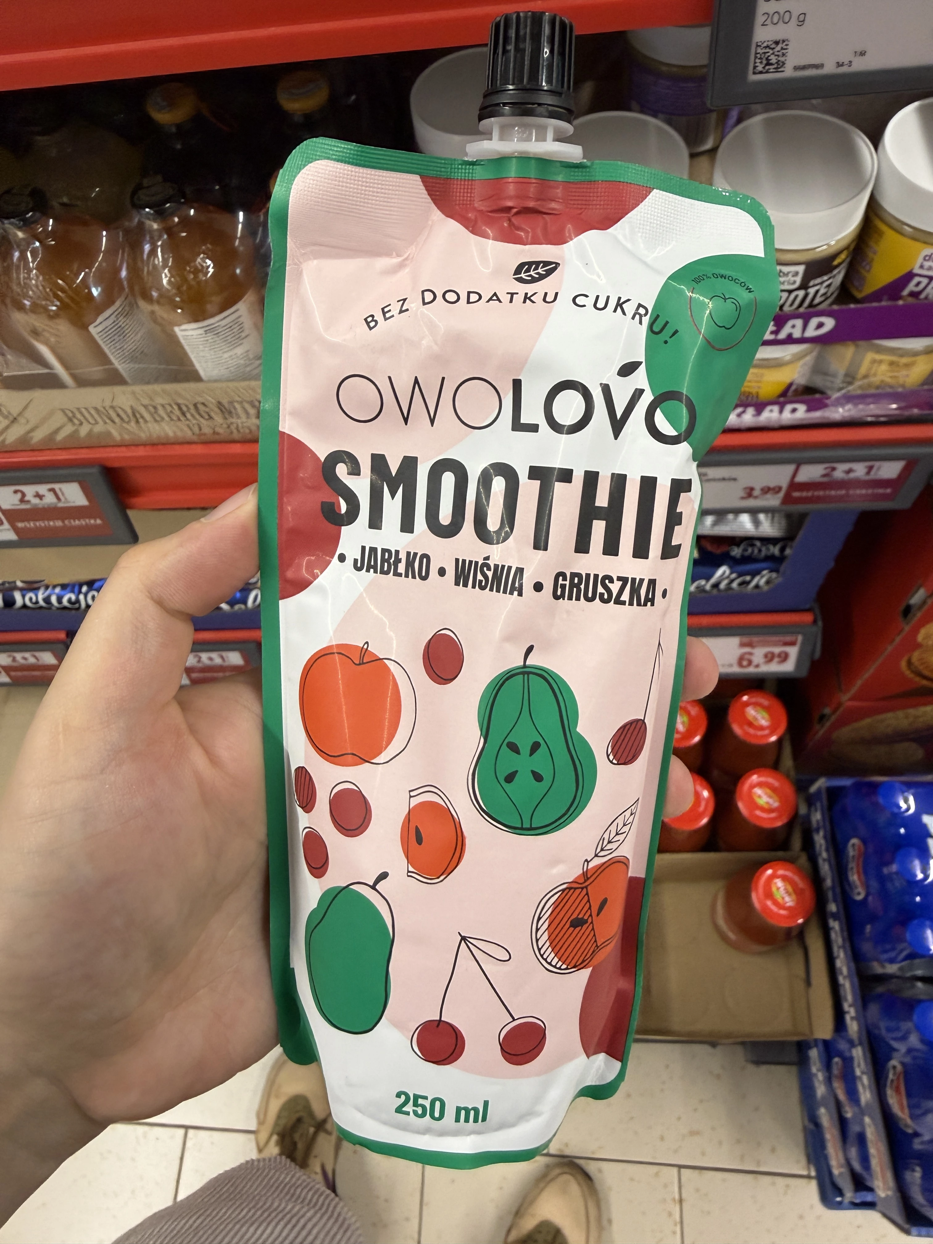 Owolovo Smoothie Jabłko-Wiśnia-Gruszka | 250ml