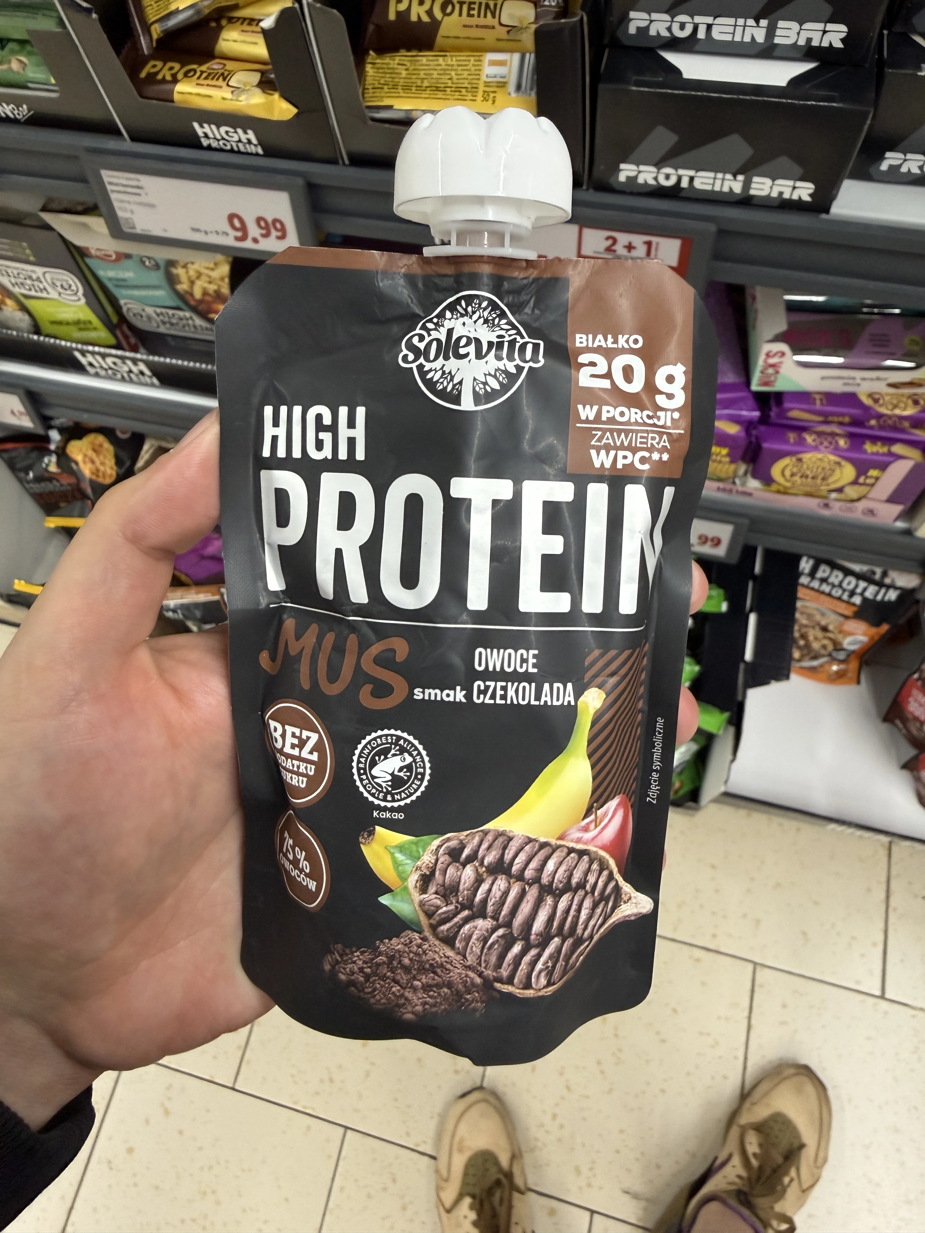 Solevita High Protein Mus Smak Owoce Czekolada | 180g