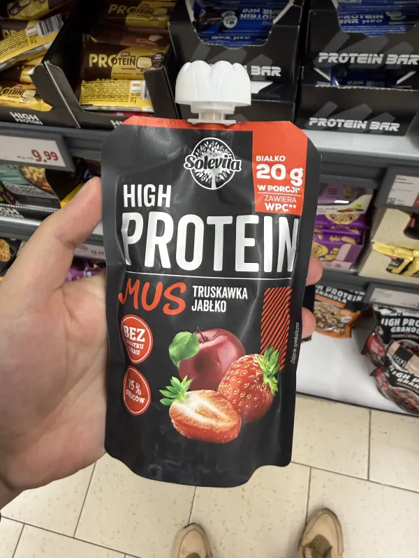 Solevita High Protein Mus Truskawka Jabłko | 180g