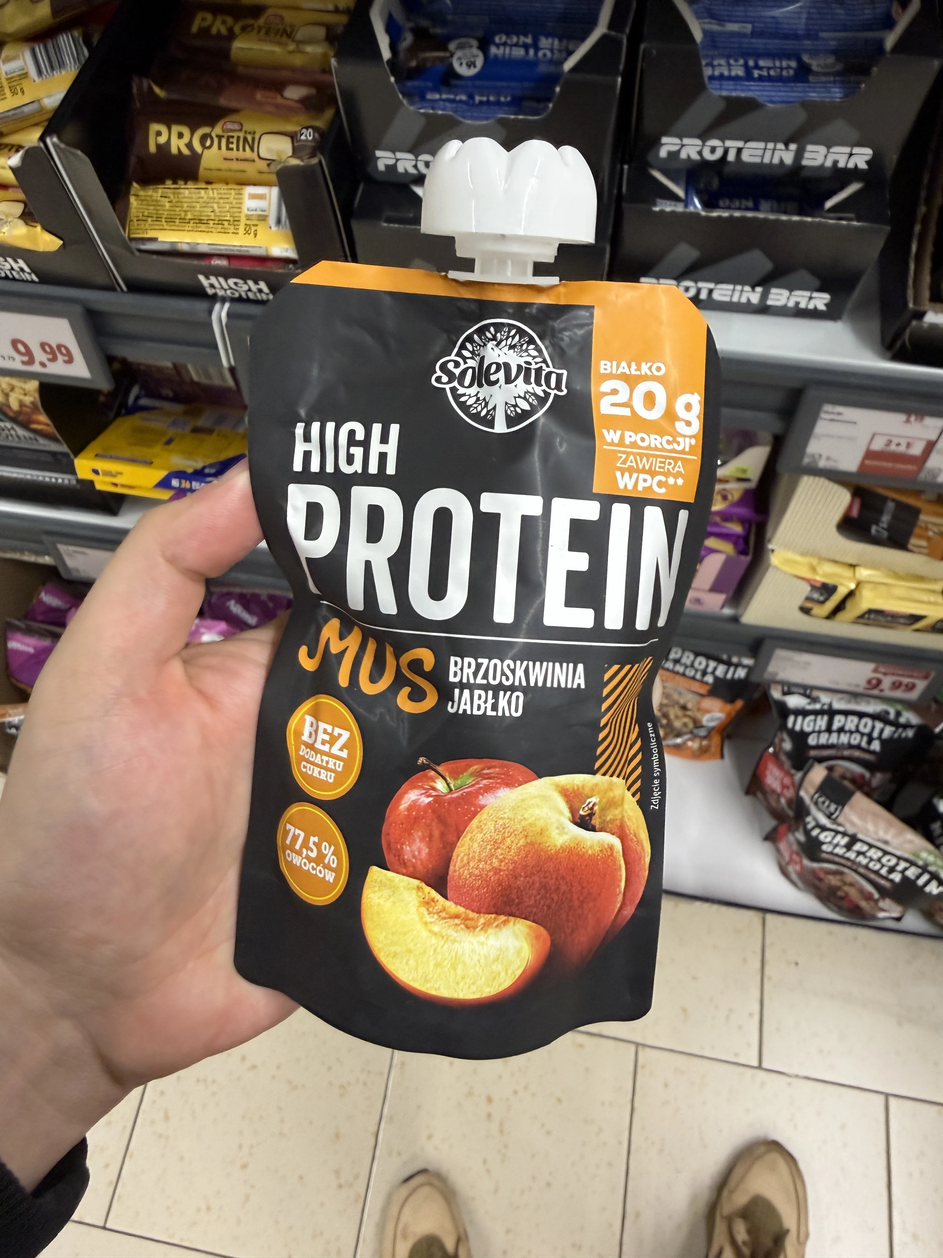 Solevita High Protein Mus Brzoskwinia Jabłko | 180g
