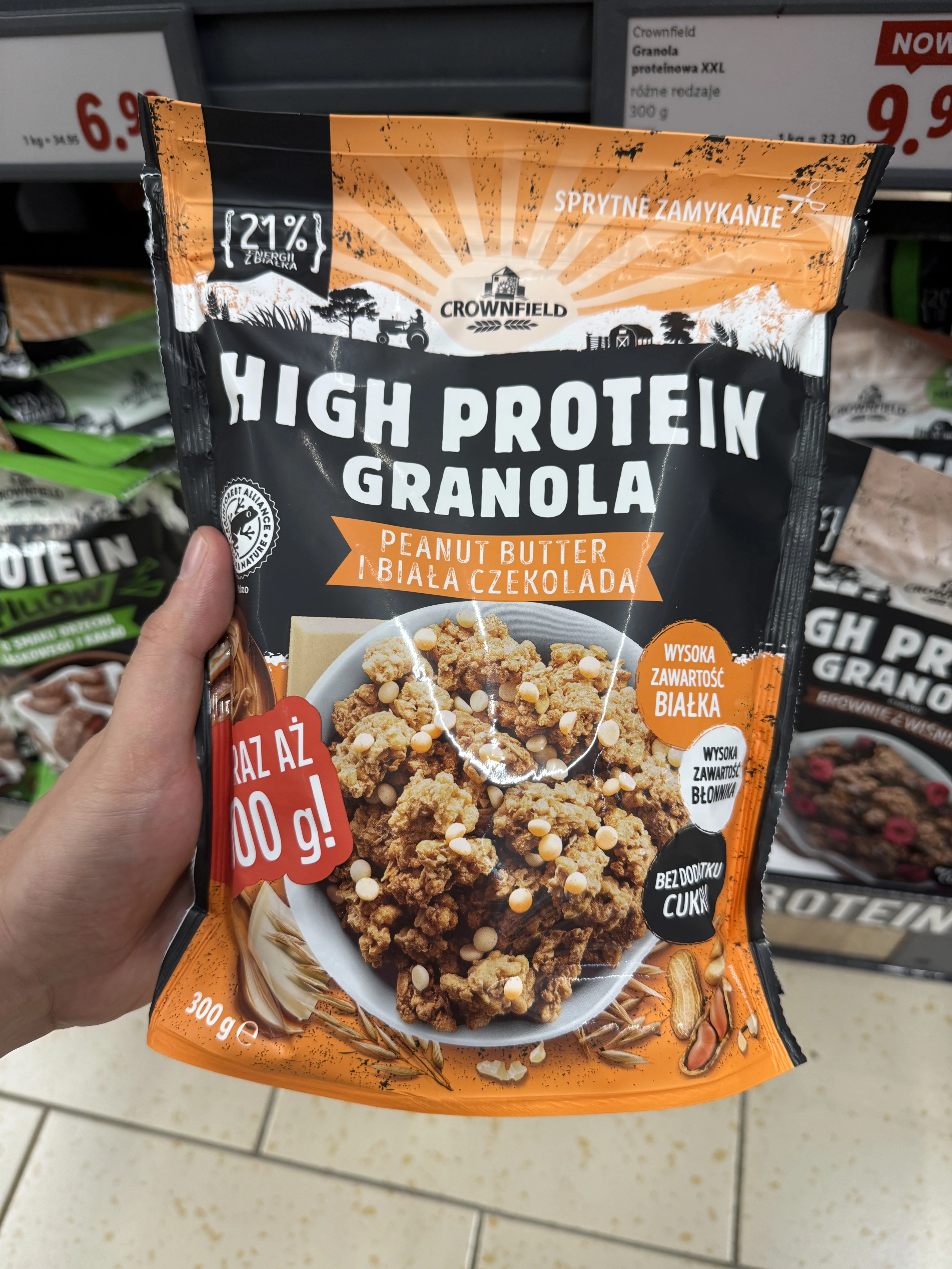 Crownfield High Protein Granola Peanut Butter i Biała Czekolada | 300g