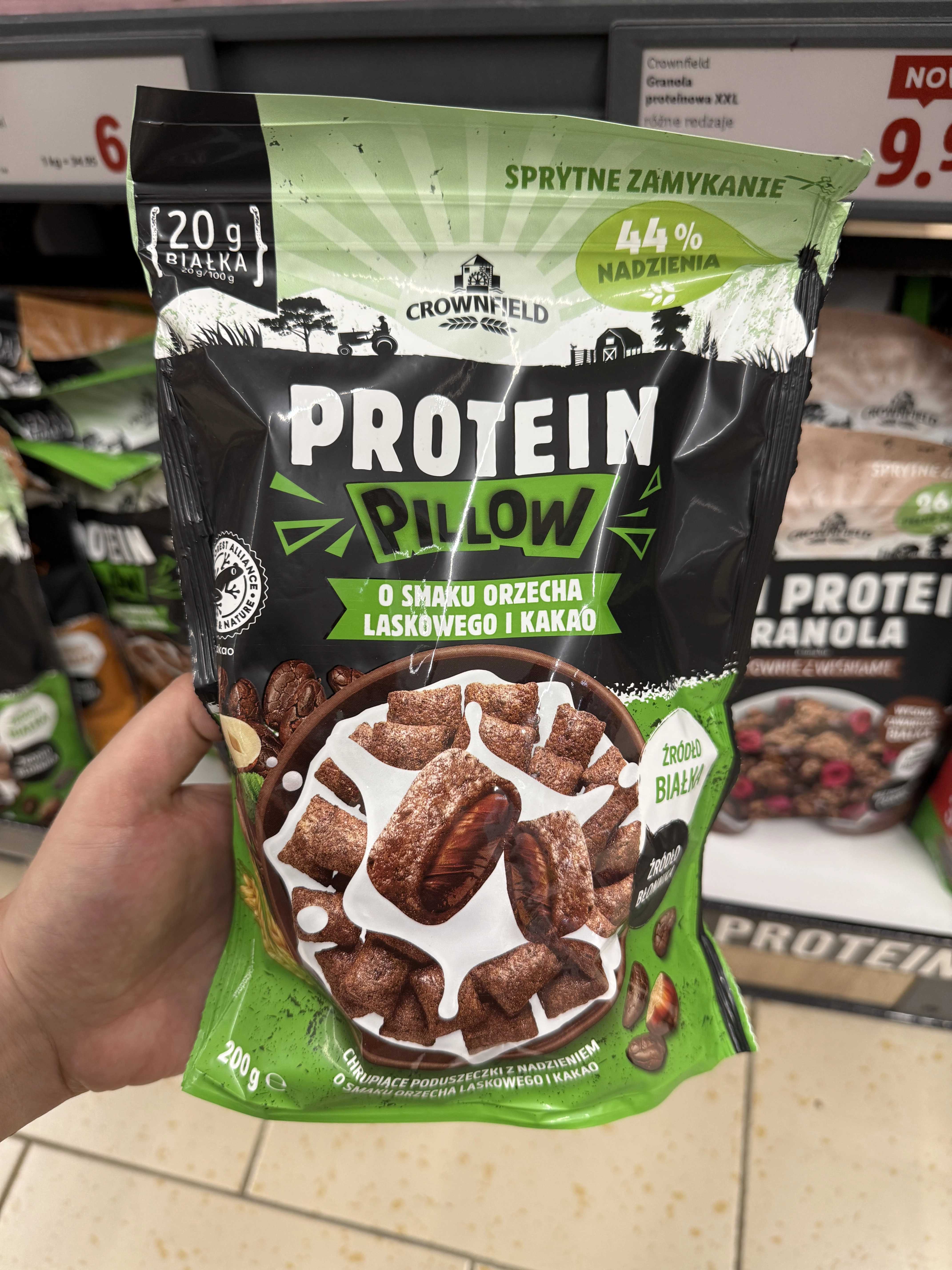Crownfield Protein Pillow o smaku orzecha laskowego i kakao | 200g