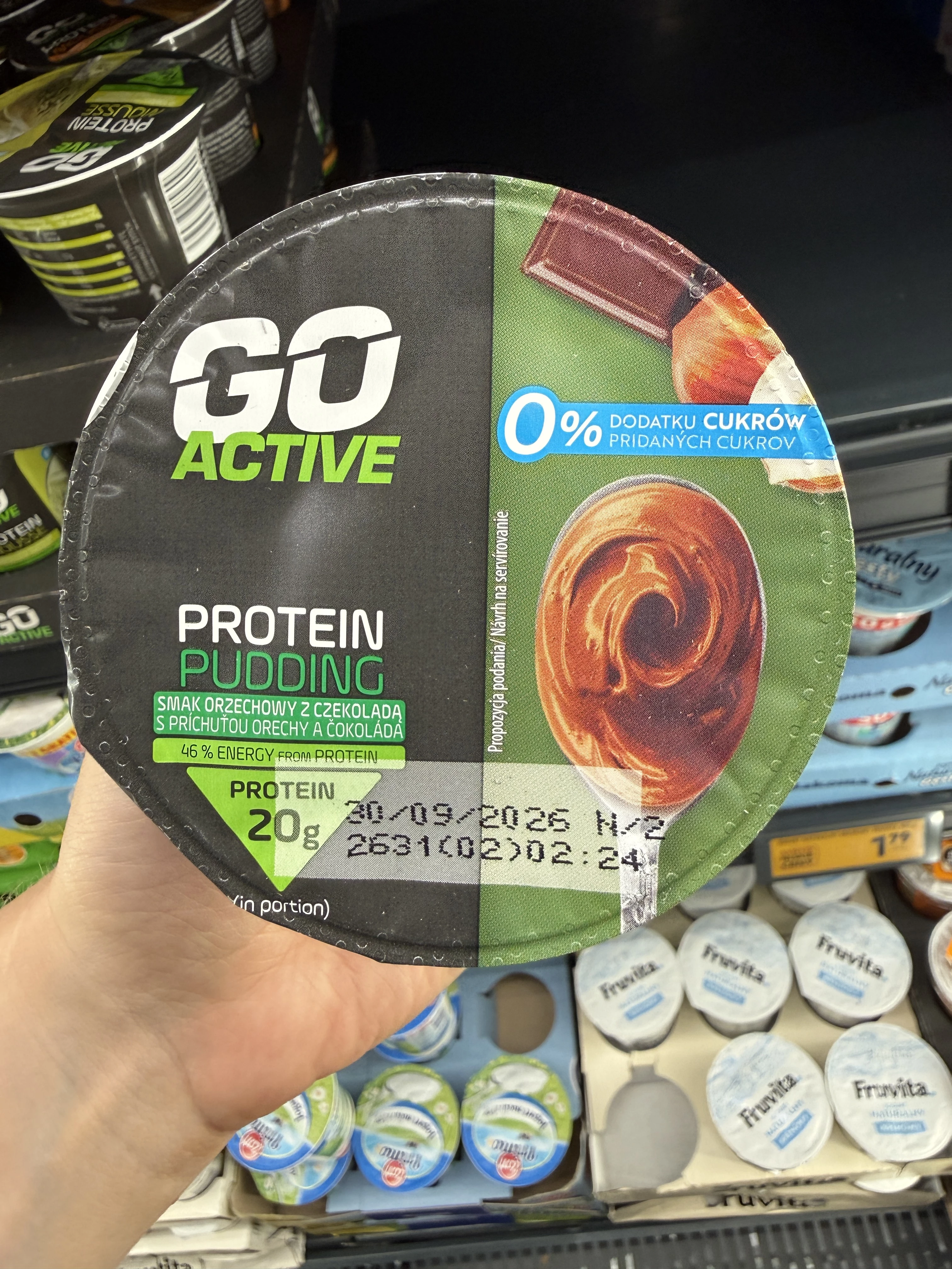 Go Active Pudding proteinowy smak orzechowy z czekoladą | 200g