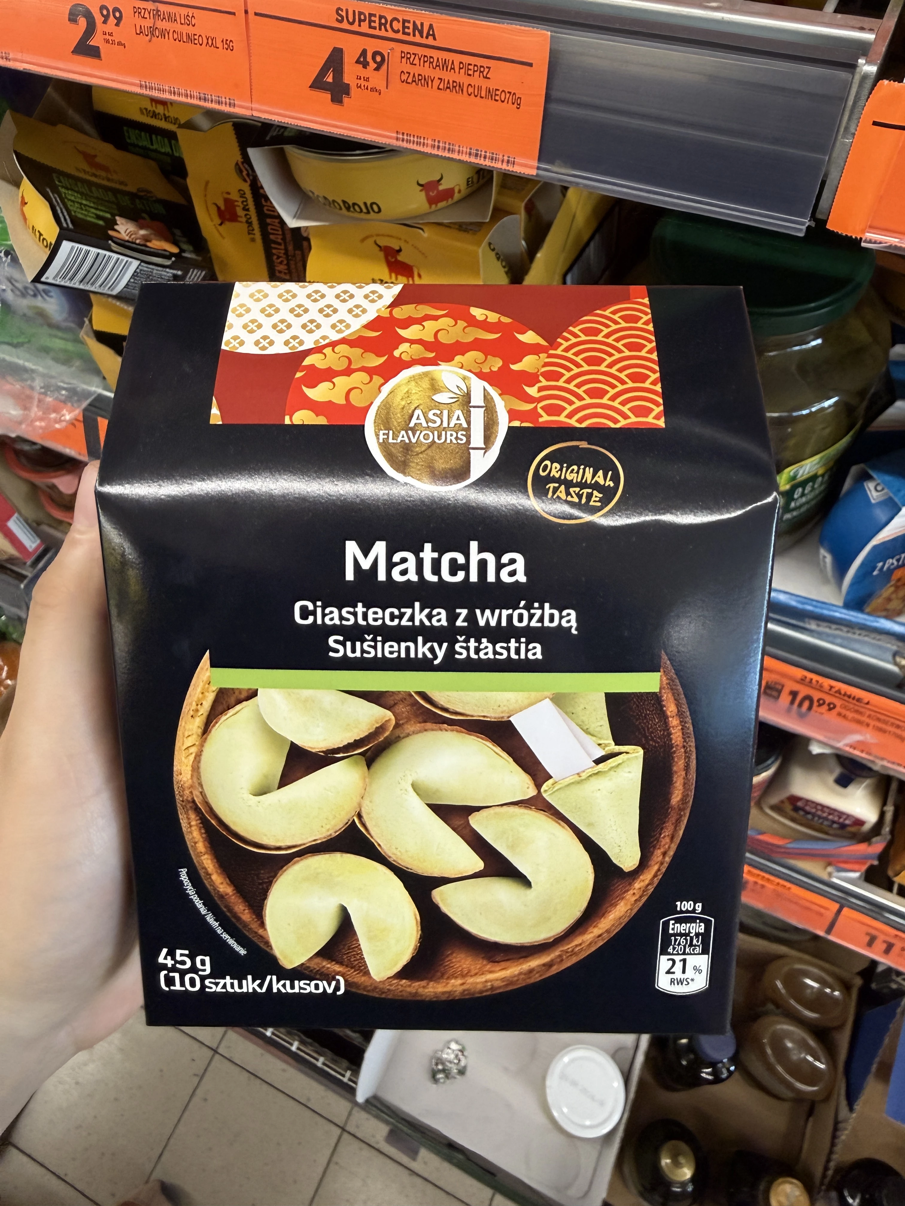Asia Flavours Ciasteczka z wróżbą Matcha | 45g
