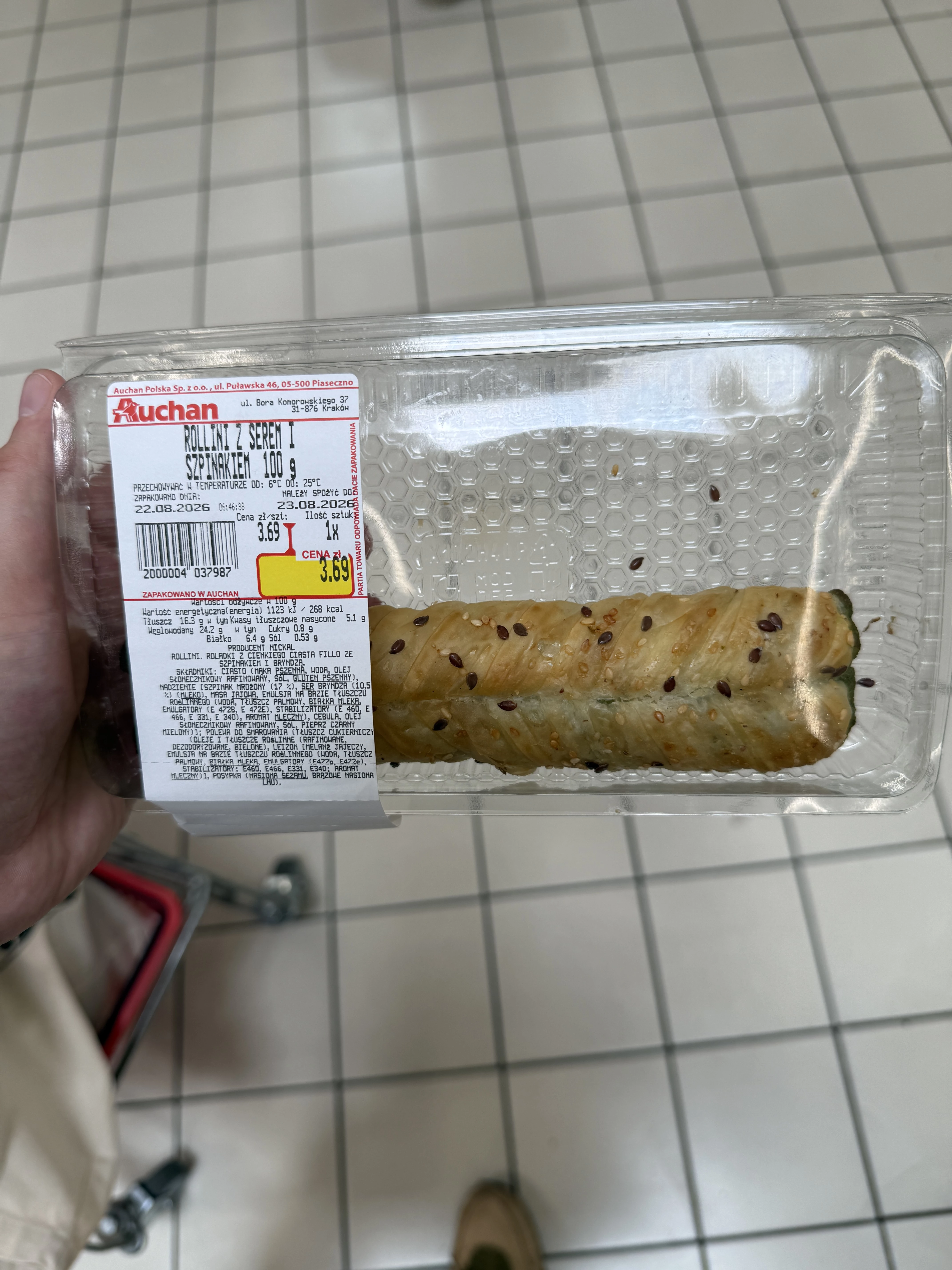 Auchan Rollini z serem i szpinakiem | 100g