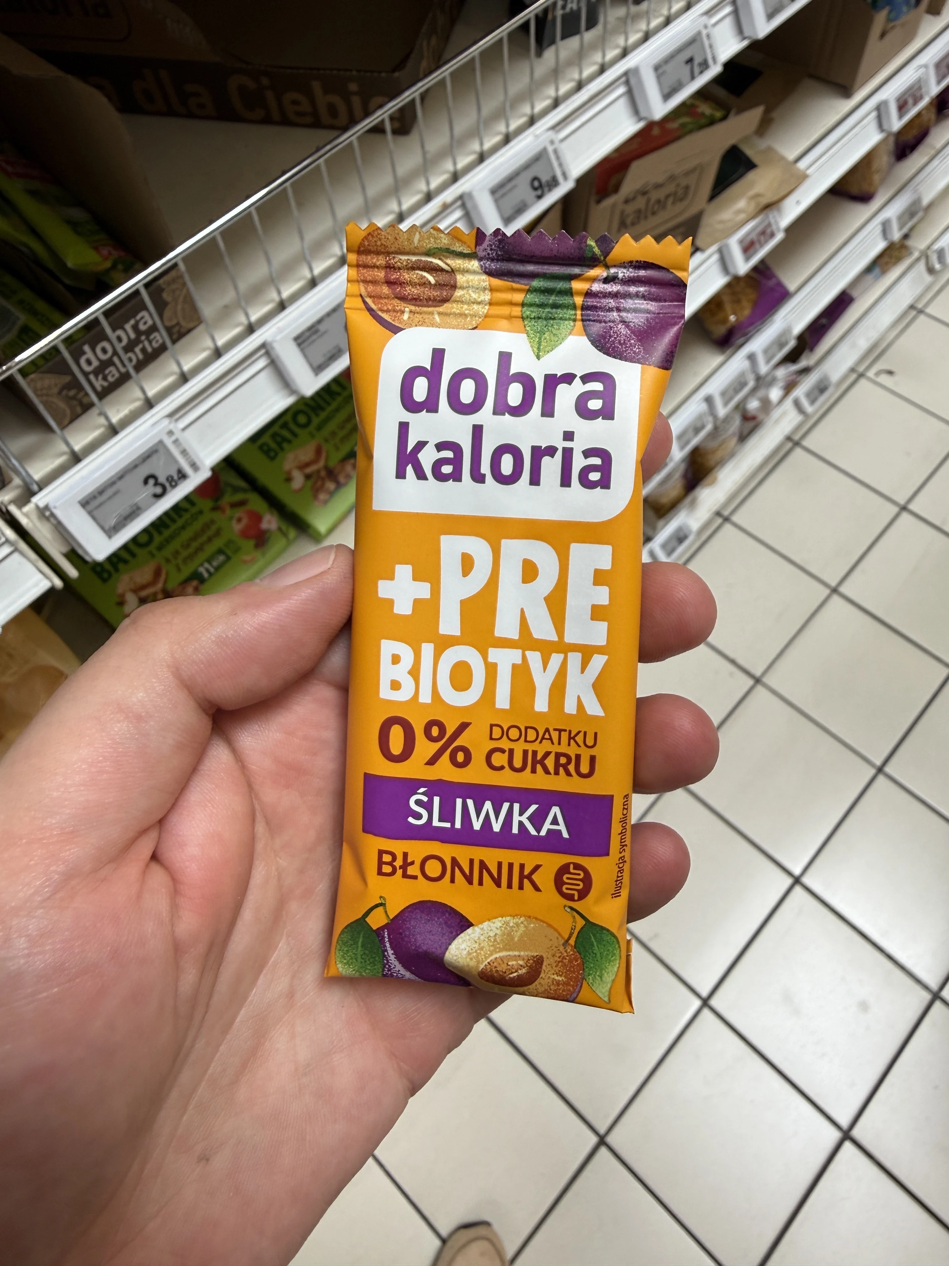 Dobra Kaloria Baton daktylowy Śliwka z Prebiotykiem | 35g