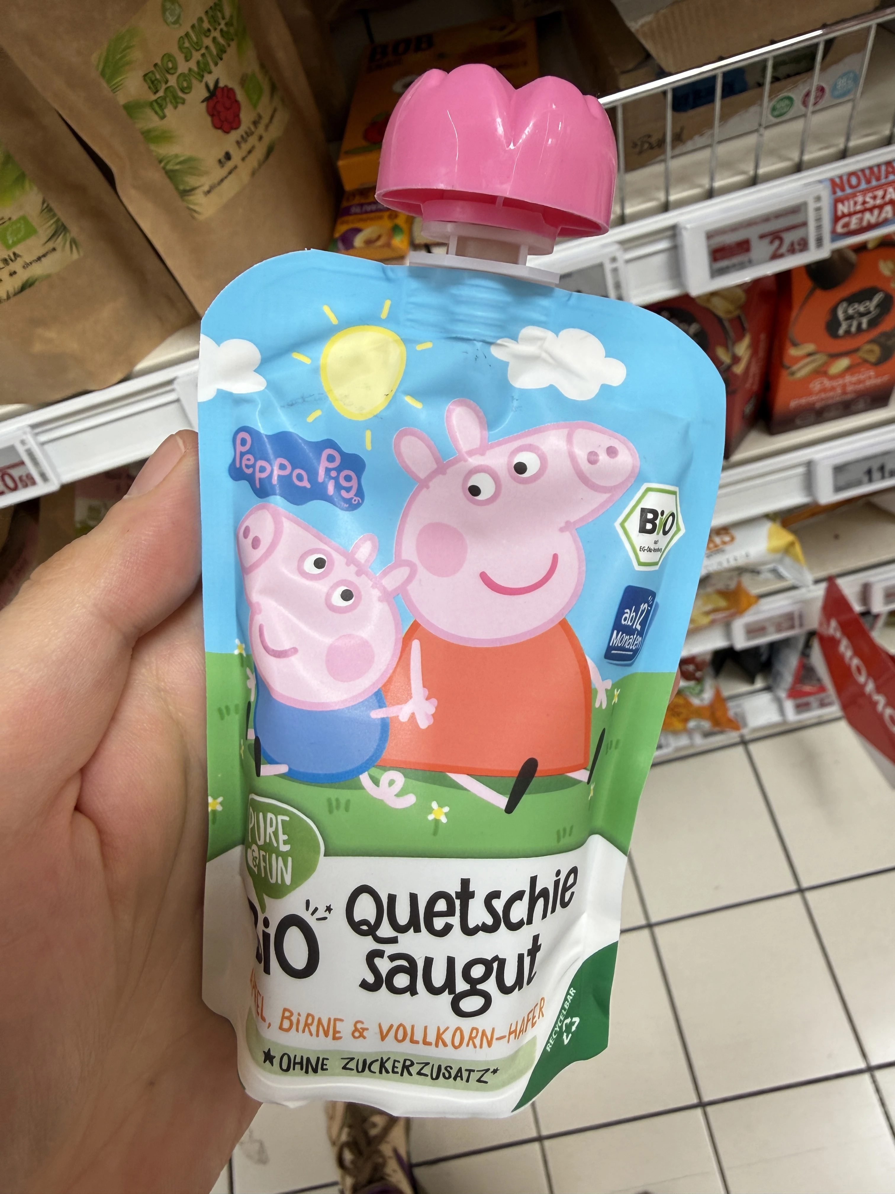 Pure&Fun Peppa Pig Organic Squeezy / Pure&Fun Peppa Pig Bio Quetschie saugut | 100g