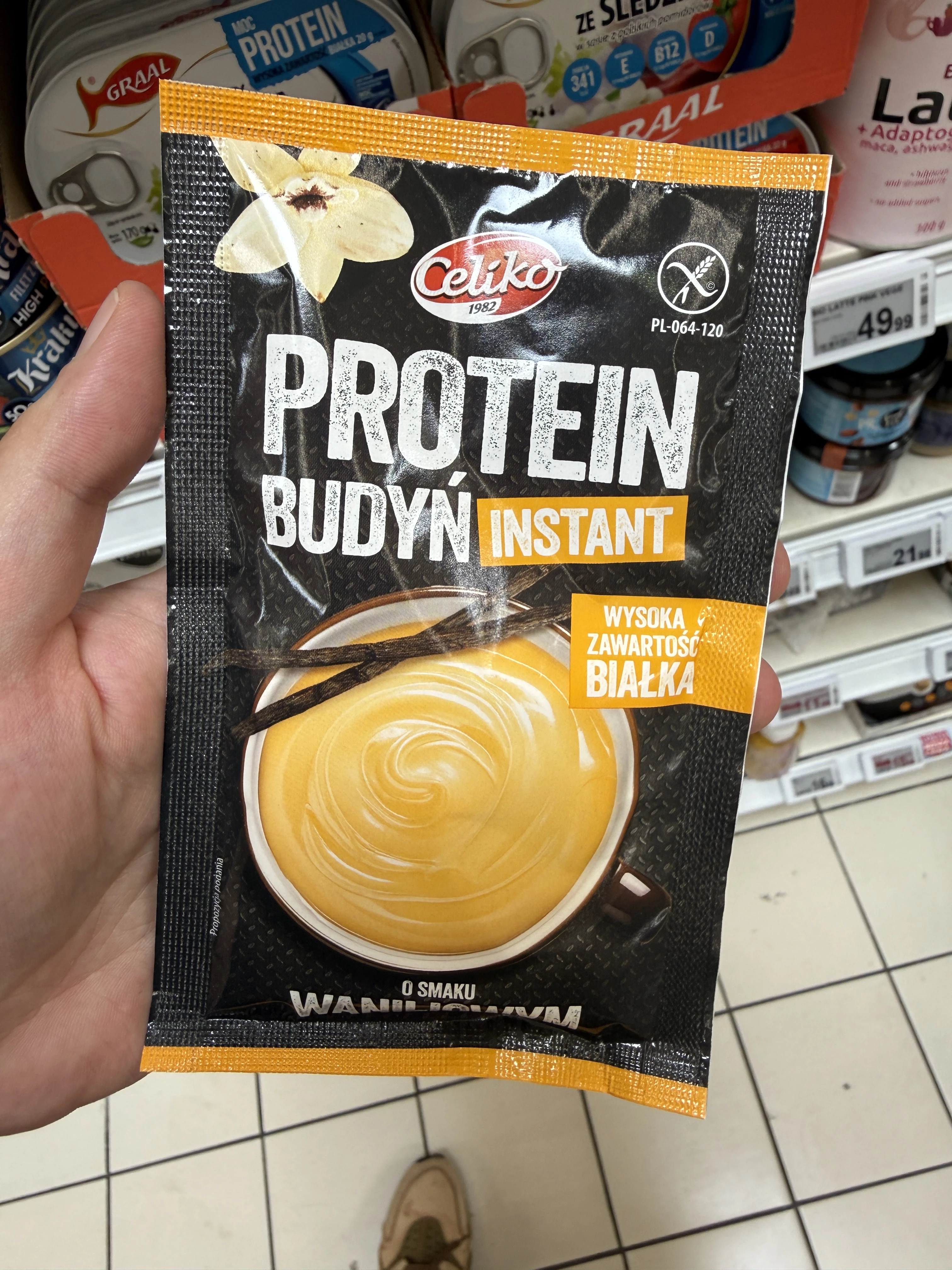 Celiko Budyń Proteinowy Instant o smaku waniliowym | 40g