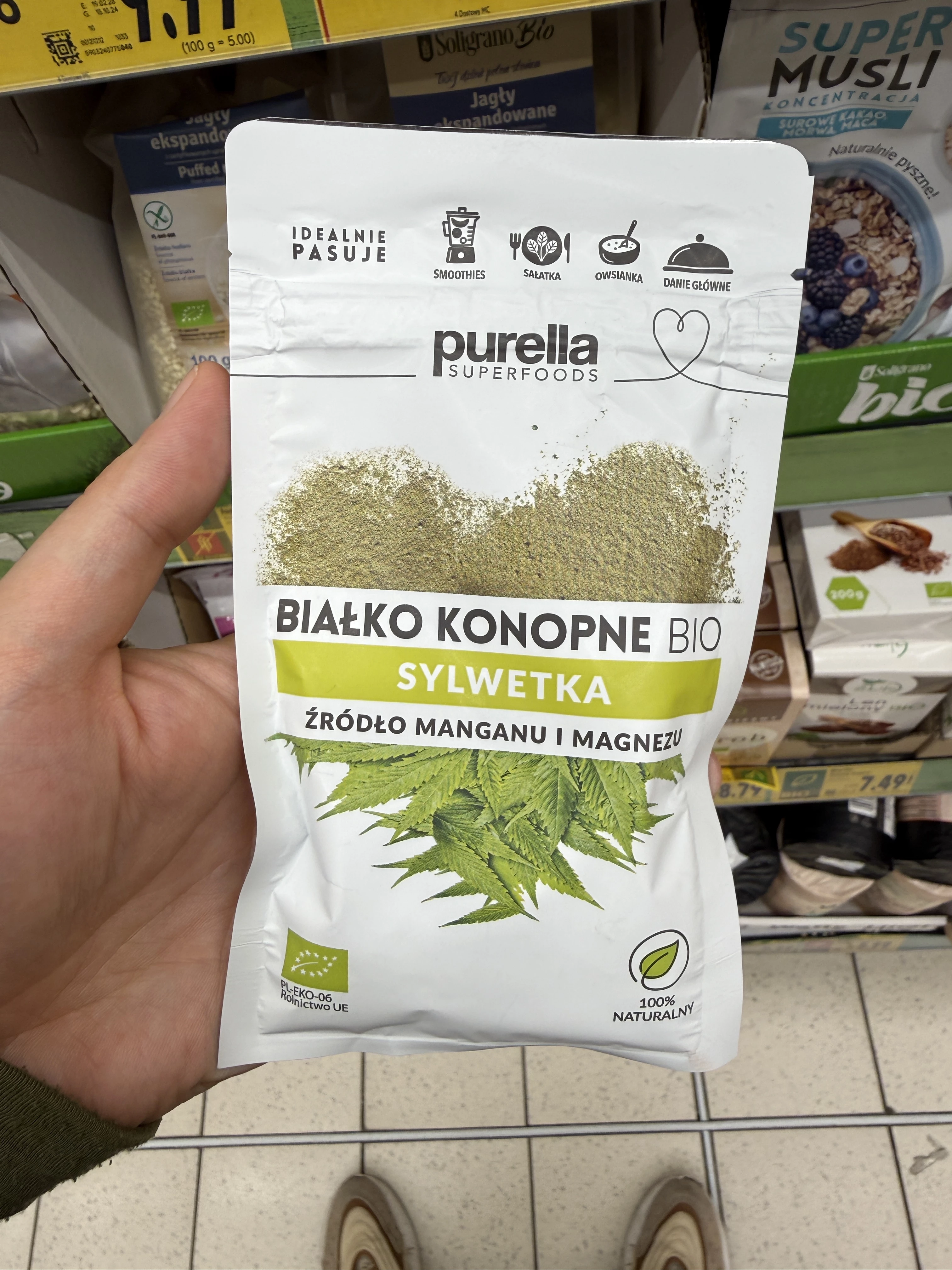 Purella Superfoods Białko Konopne proszek bio – Sylwetka | 45g