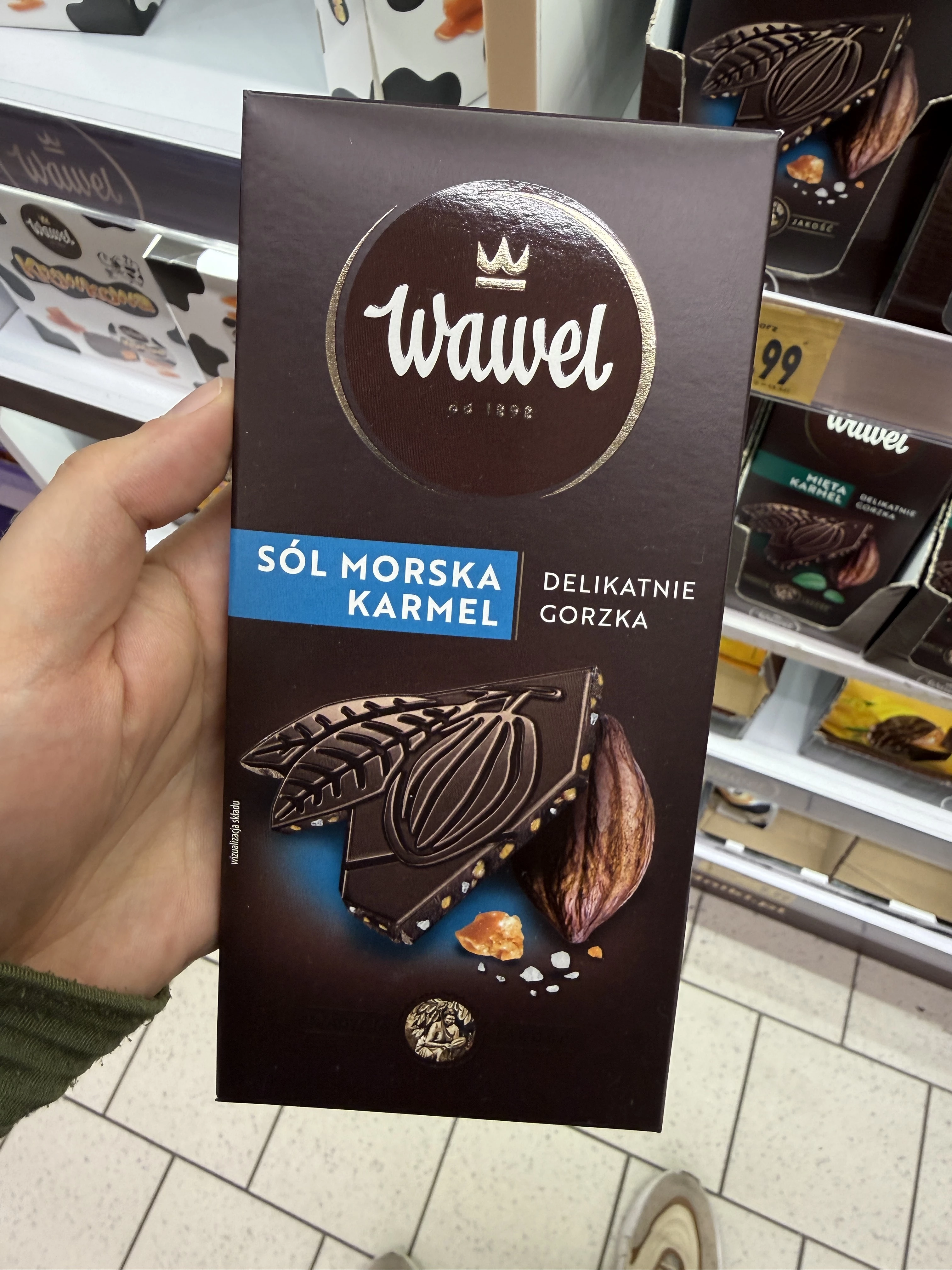 Wawel Czekolada delikatnie gorzka sól morska karmel | 90g