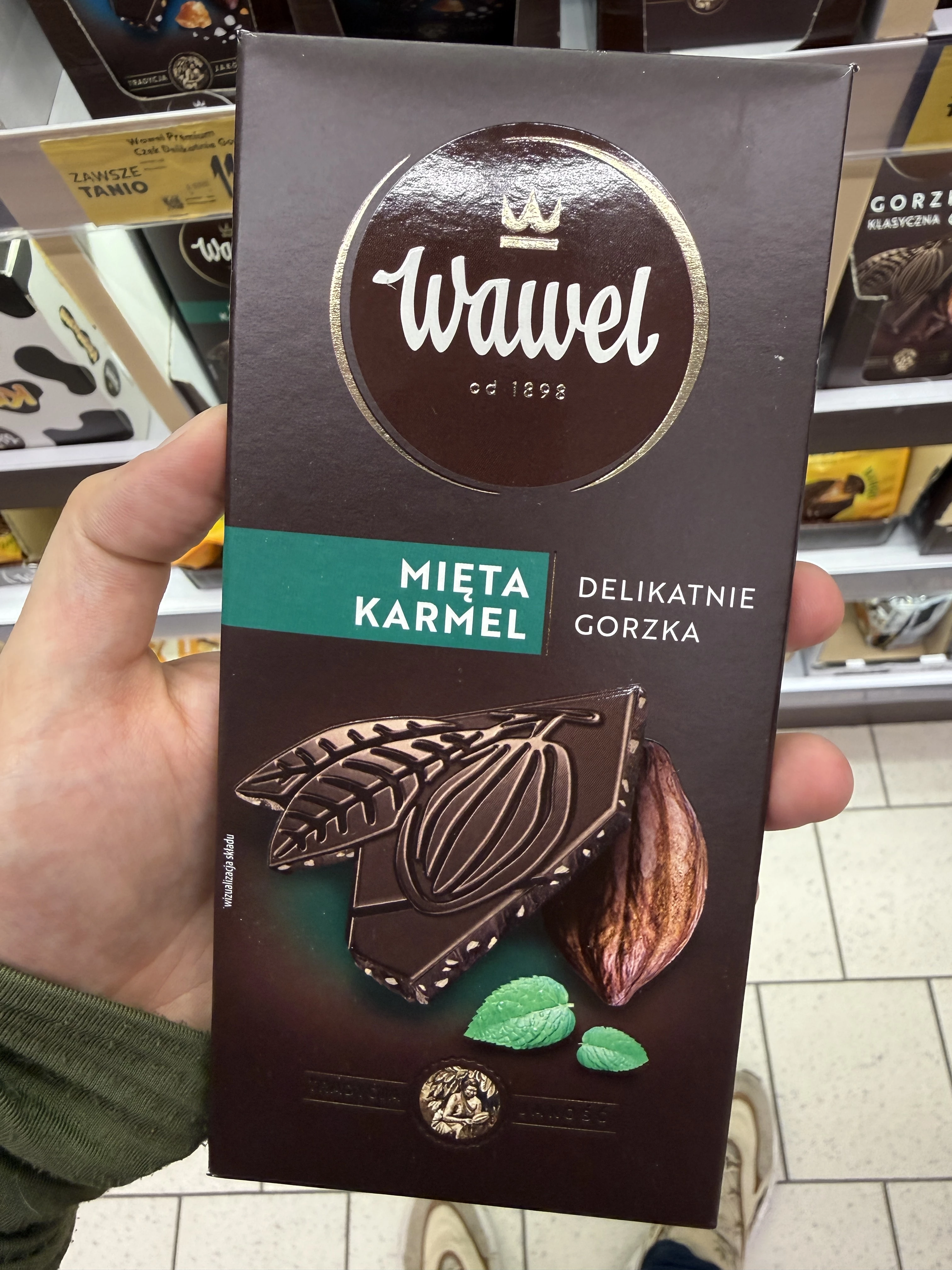 Wawel Mięta Karmel Delikatnie Gorzka | 90g