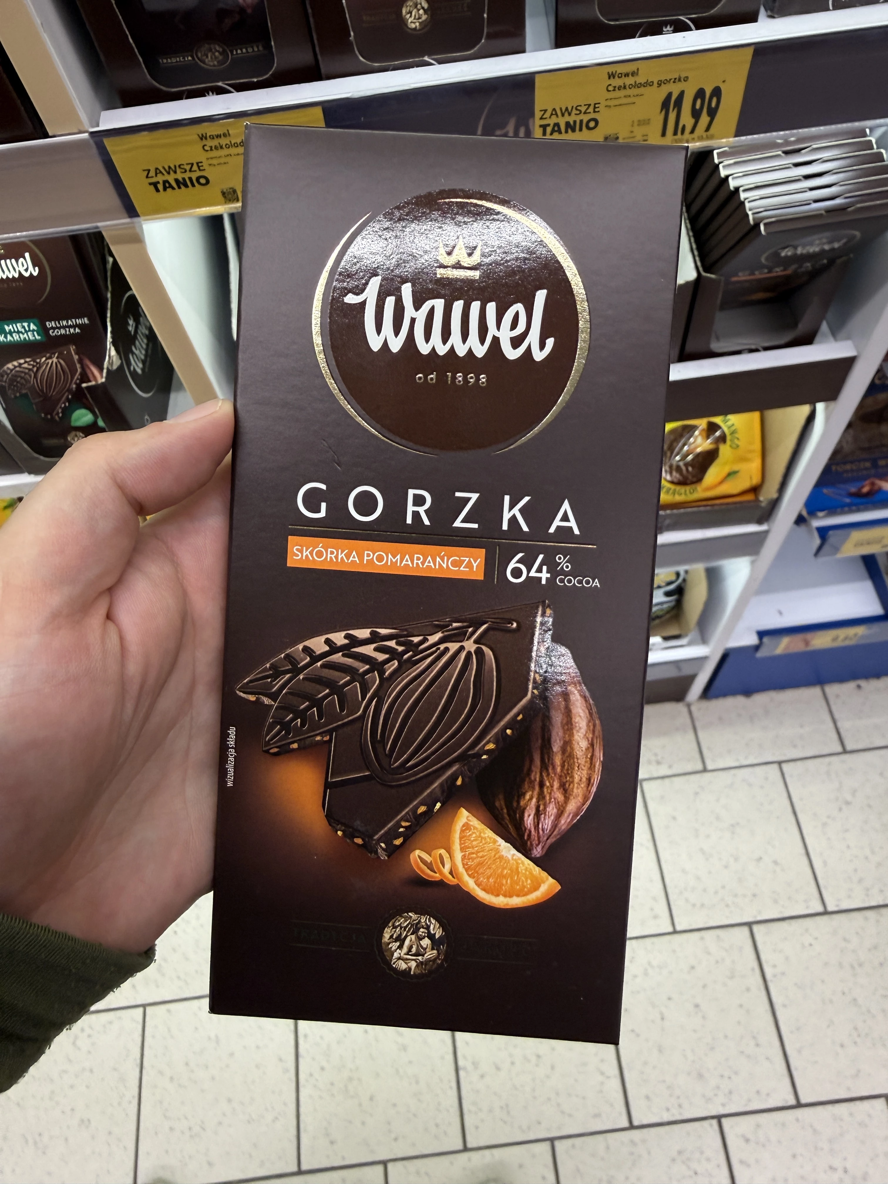 Wawel Czekolada Gorzka Skórka Pomarańczy 64% | 90g