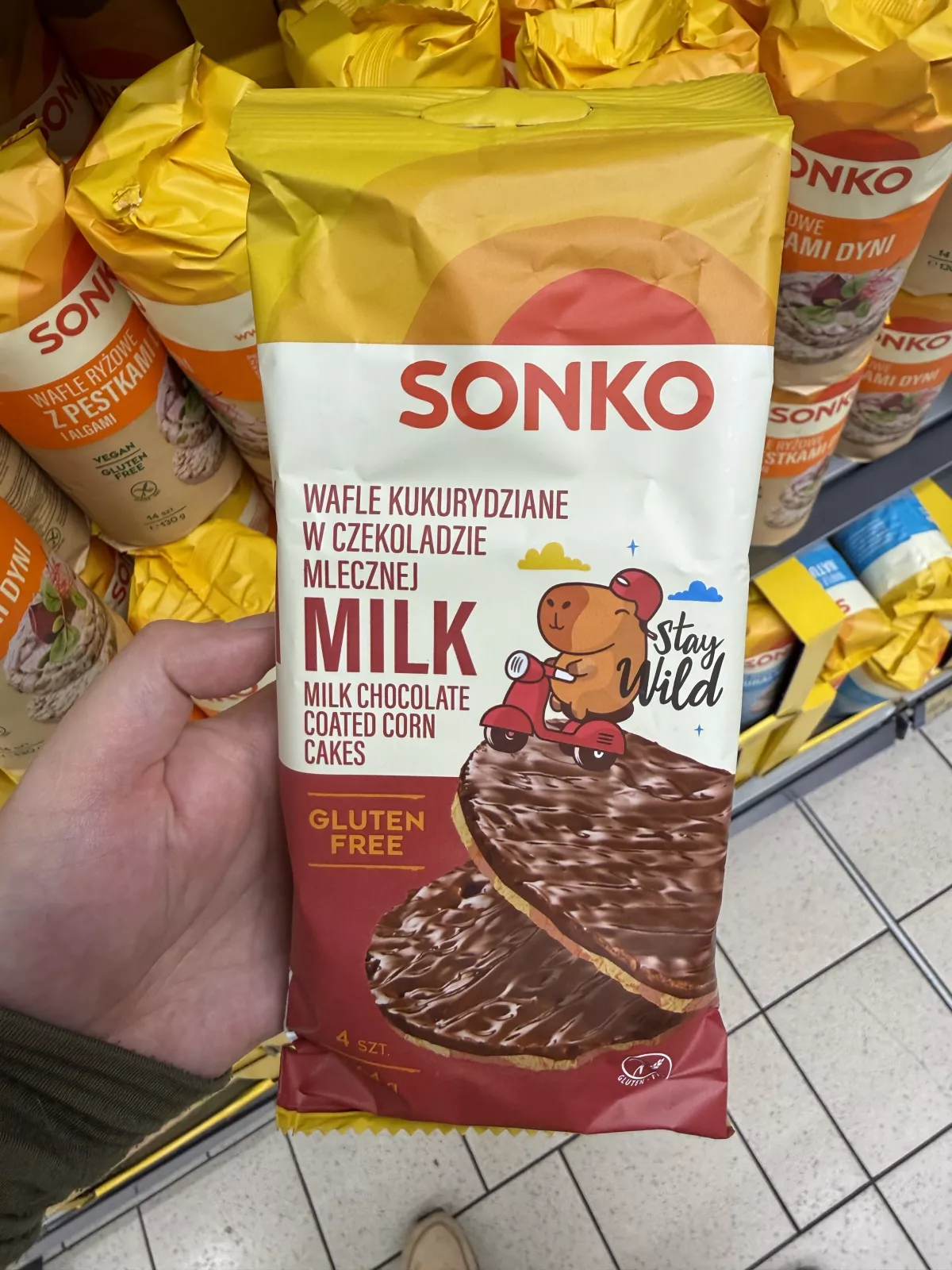 Sonko Milk Wafle kukurydziane w czekoladzie mlecznej | 64g