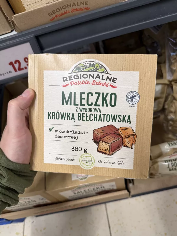 Regionalne Polskie Szlaki Mleczko z wyborową krówką bełchatowską w czekoladzie deserowej | 380g