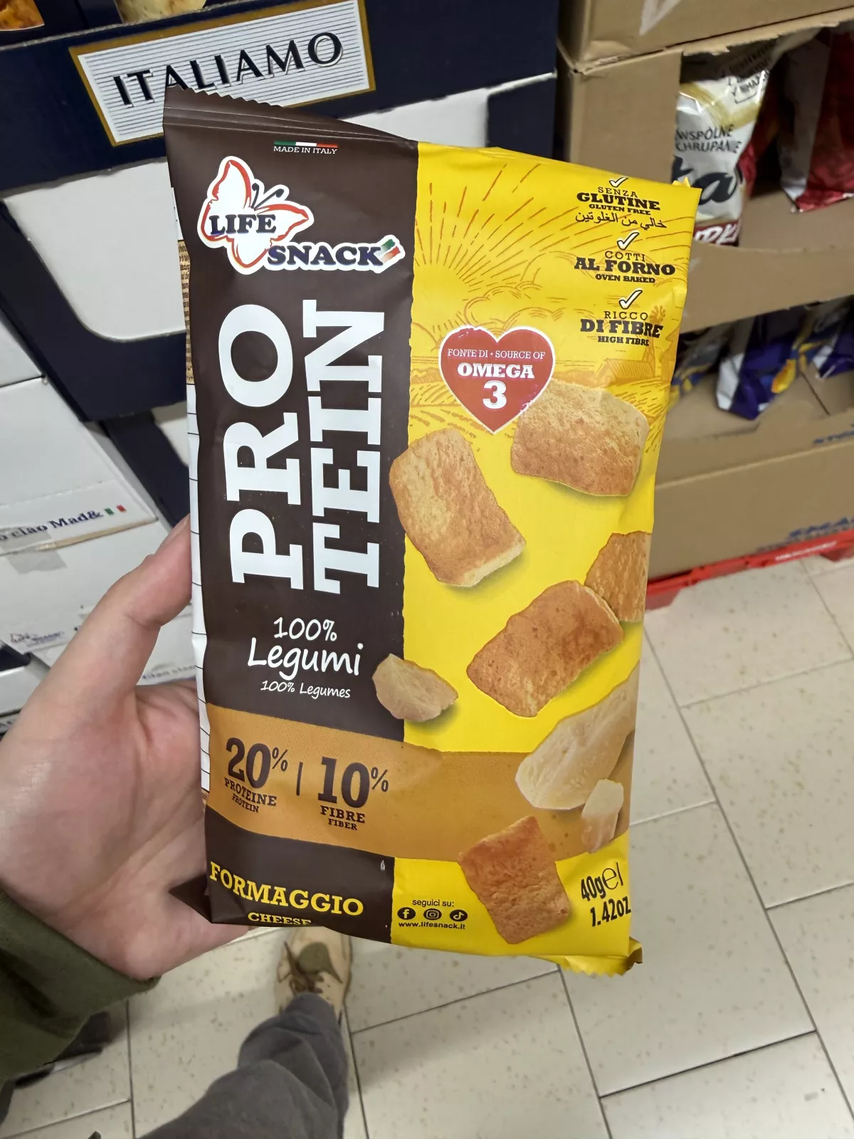Life Snack Protein Formaggio / Przekąska z roślin strączkowych z serem | 40g