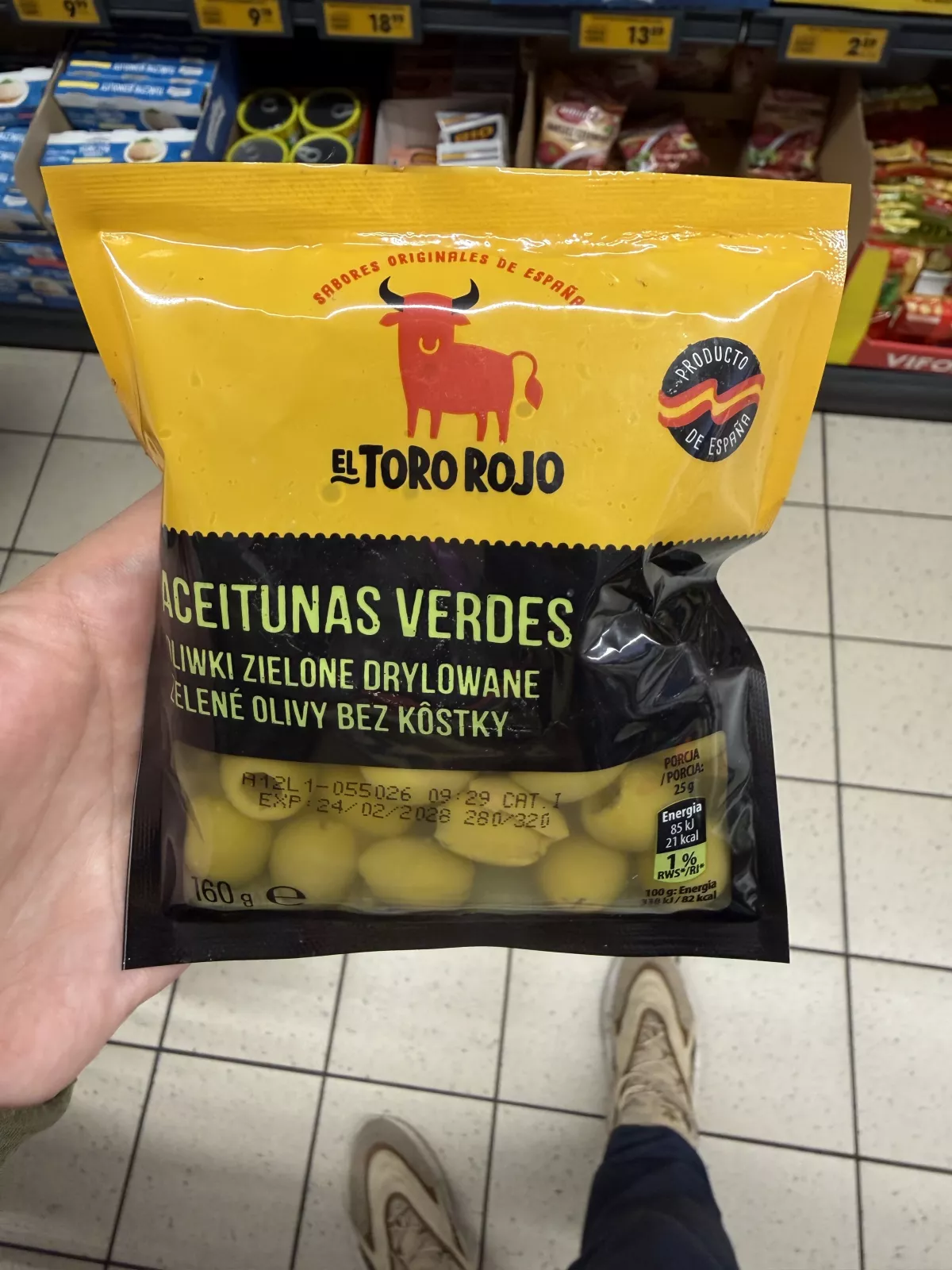 El Toro Rojo Aceitunas Verdes Oliwki zielone drylowane | 160g