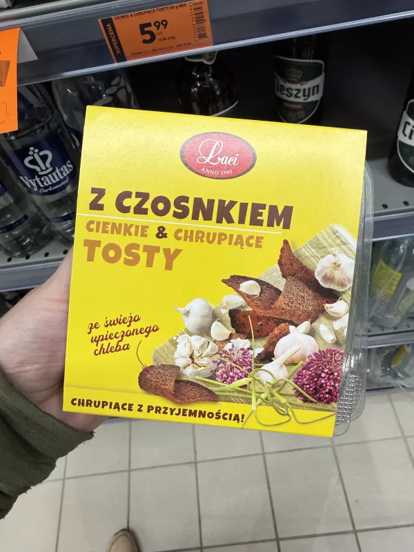 Lāči Cienkie & chrupiące tosty z czosnkiem | 80g