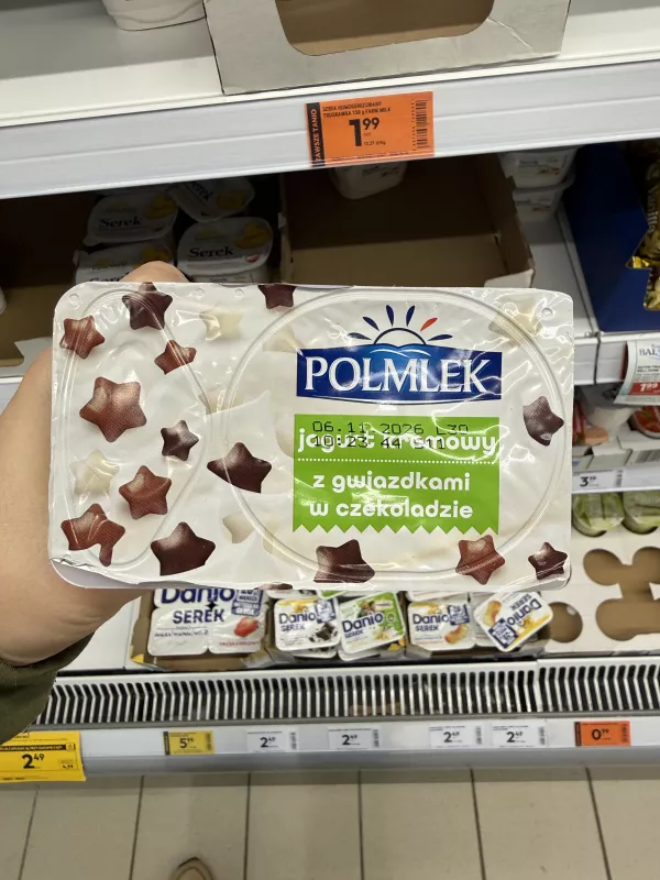 Polmlek Jogurt kremowy z gwiazdkami w czekoladzie | 125g