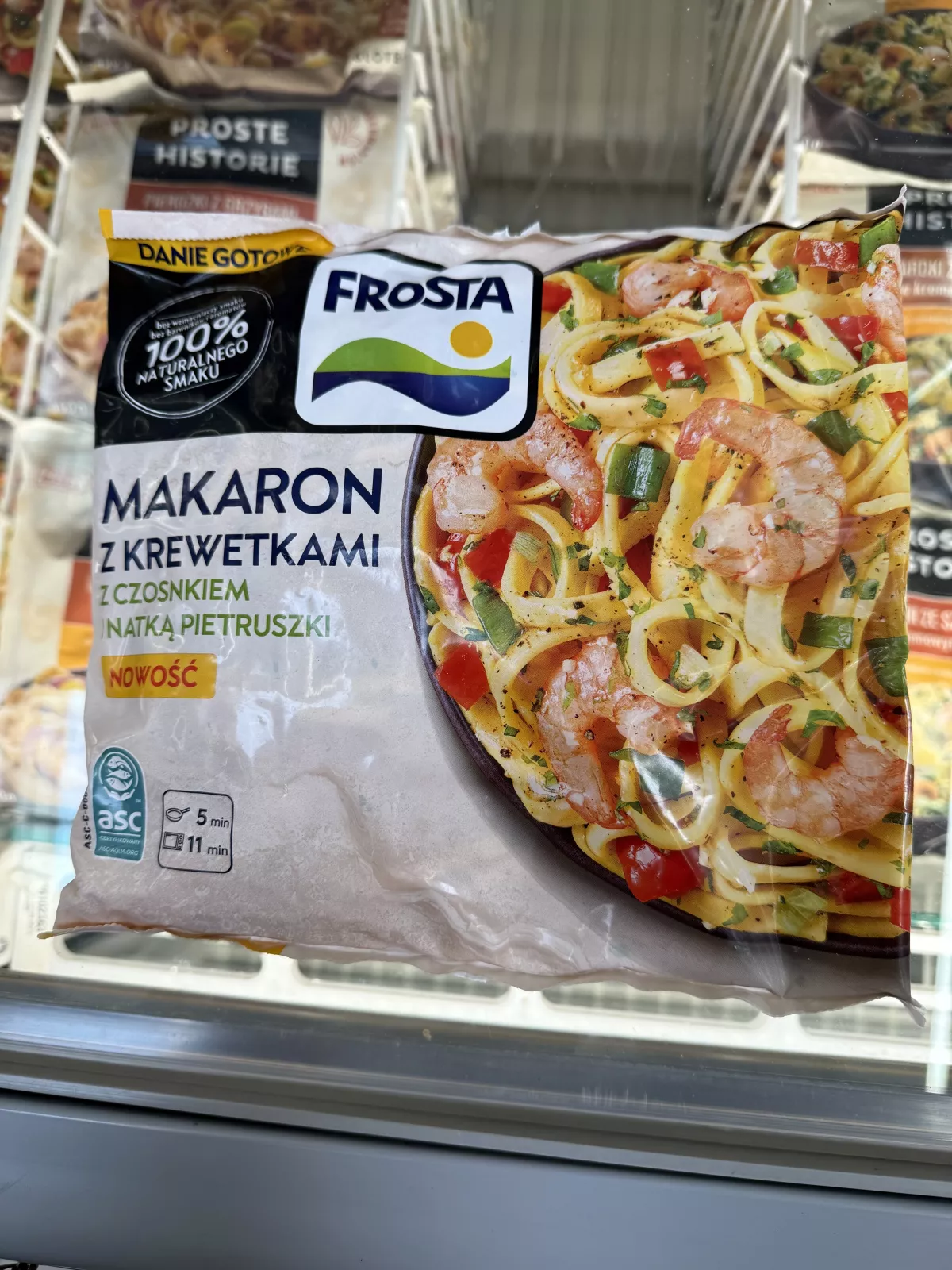 FRoSTA Makaron z krewetkami z czosnkiem i natką pietruszki | 400g