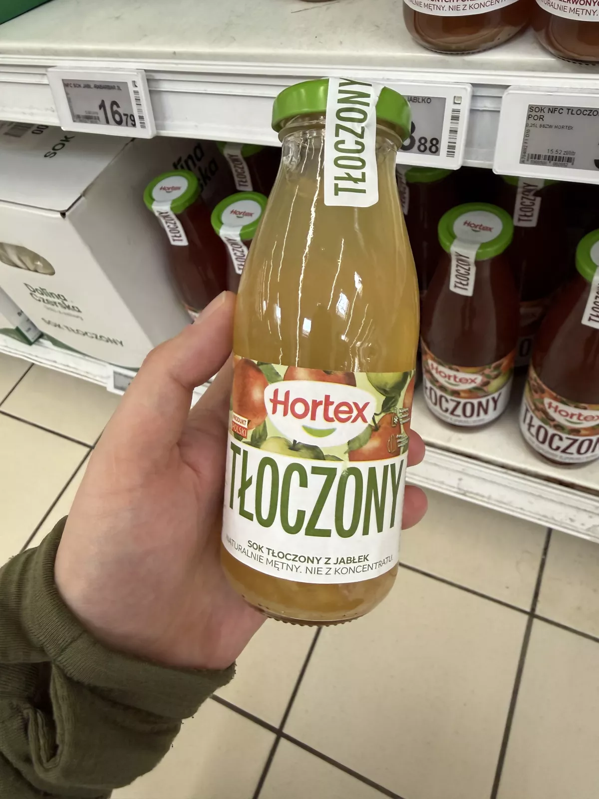 Hortex Tłoczony Sok tłoczony z jabłek naturalnie mętny | 250ml