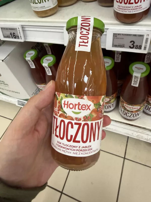 Hortex Tłoczony sok z jabłek i czerwonych porzeczek | 250ml