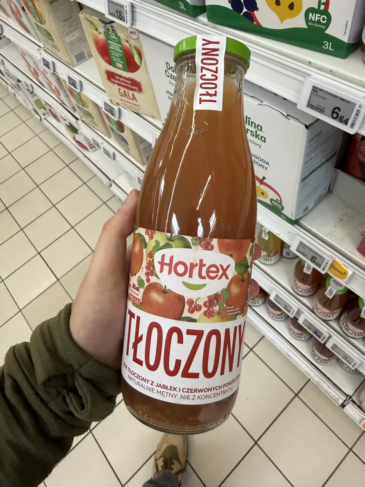 Hortex Tłoczony sok z jabłek i czerwonych porzeczek | 750ml