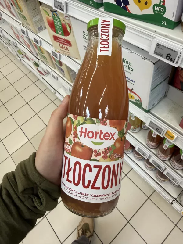 Hortex Tłoczony sok z jabłek i czerwonych porzeczek | 750ml
