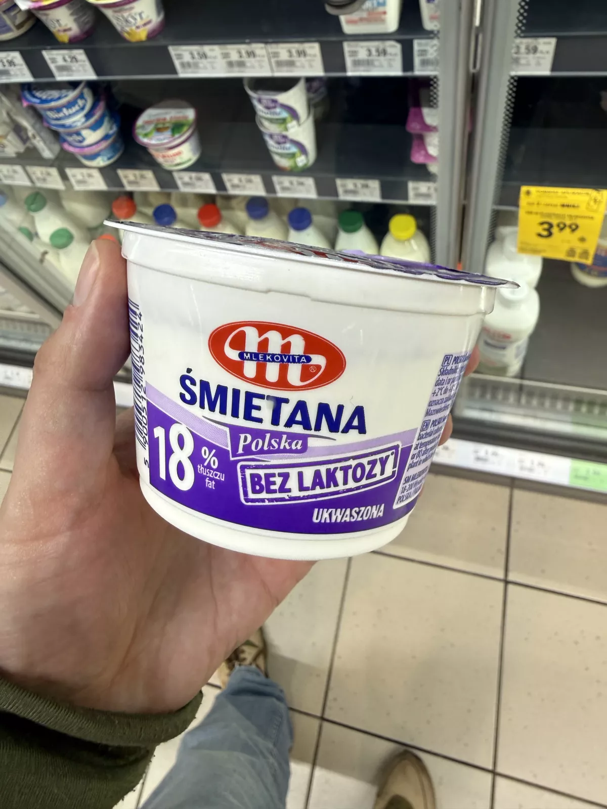 Mlekovita Śmietana Polska 18% bez laktozy | 200g