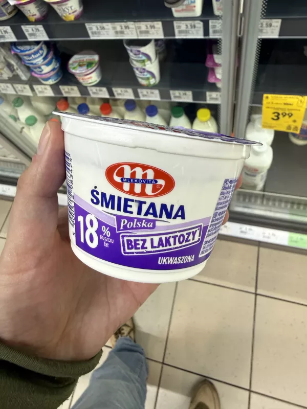 Mlekovita Śmietana Polska 18% bez laktozy | 200g