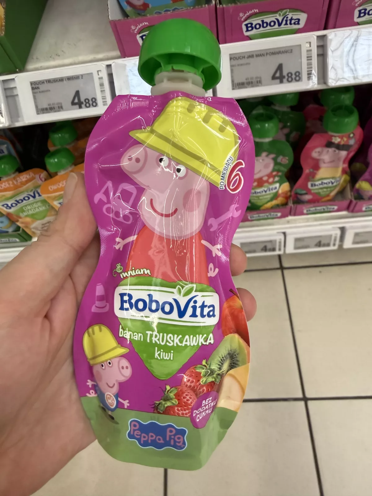 BoboVita Peppa Pig Mus banan, truskawka, kiwi | 100g