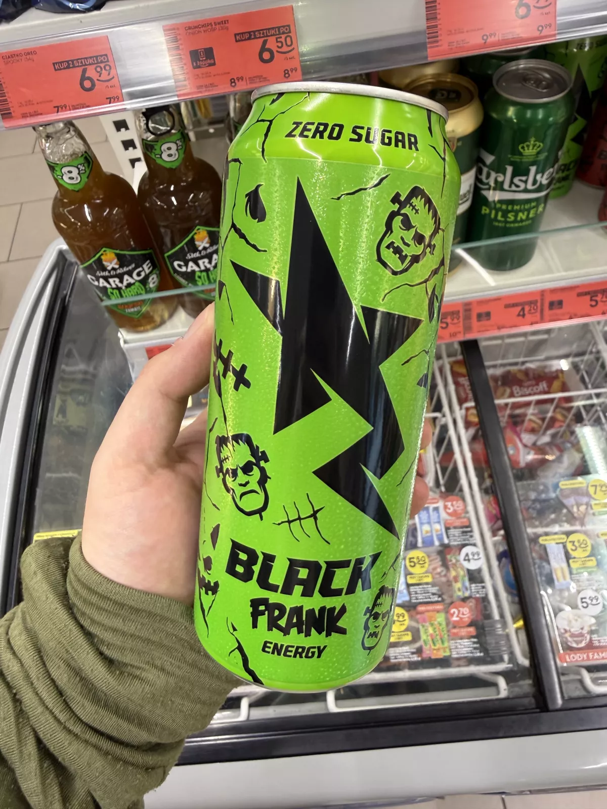 Black Energy Zero Sugar Frank Starfruit & Kiwi (zielona puszka) | 500ml