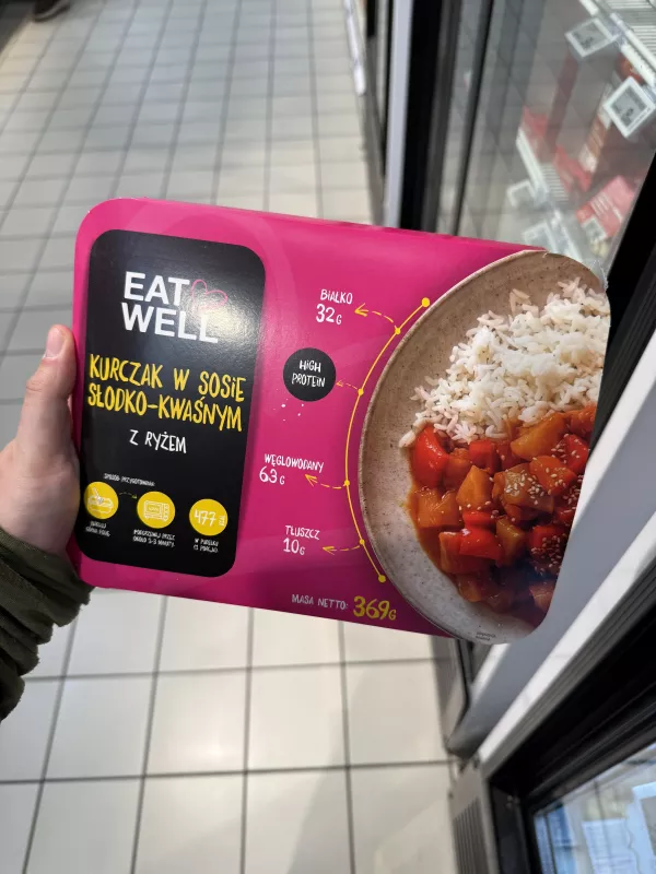 Eat Well Kurczak w sosie słodko-kwaśnym z ryżem | 369g