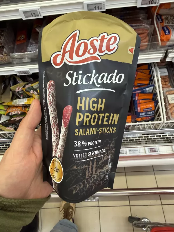 Aoste Stickado High Protein Salami-Sticks (bez liczby sztuk na froncie) | 60g