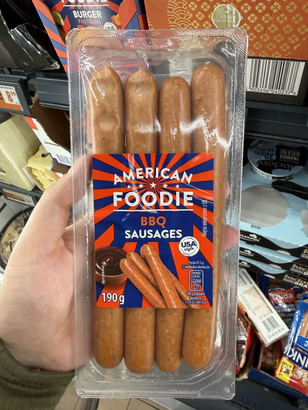 American Foodie BBQ Sausages / Kiełbaski w stylu amerykańskim z sosem BBQ | 190g