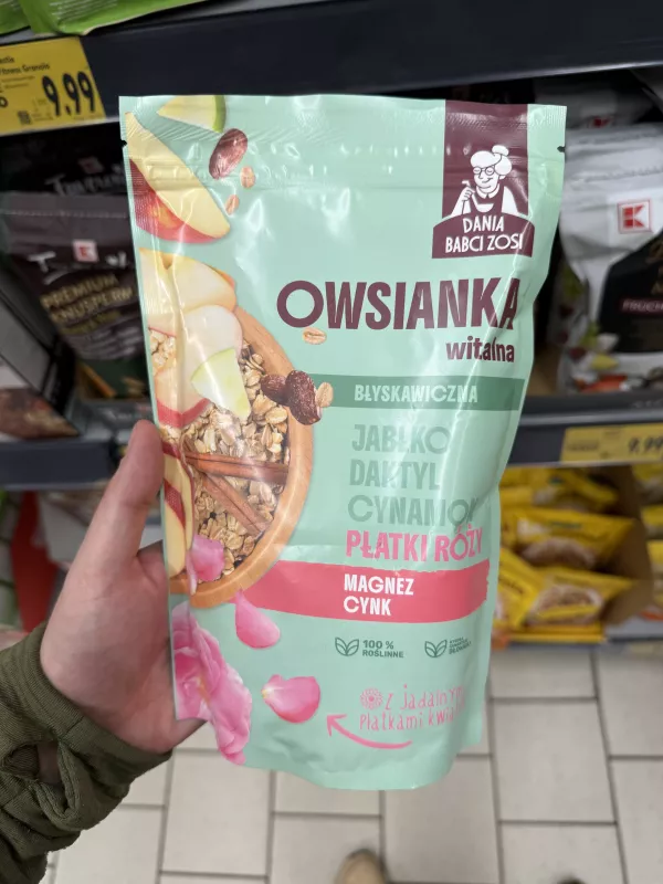 Dania Babci Zosi Owsianka witalna błyskawiczna Jabłko, Daktyl, Cynamon, Płatki róży | 350g