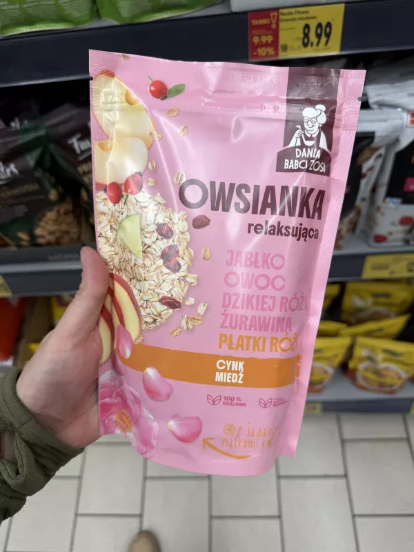 Dania Babci Zosi Owsianka relaksująca jabłko, owoc dzikiej róży, żurawina, płatki róż | 350g
