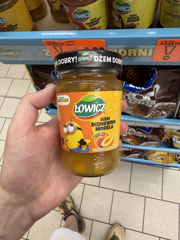 Łowicz Dżem Brzoskwinia Morela Minionki o obniżonej zawartości cukrów | 260g