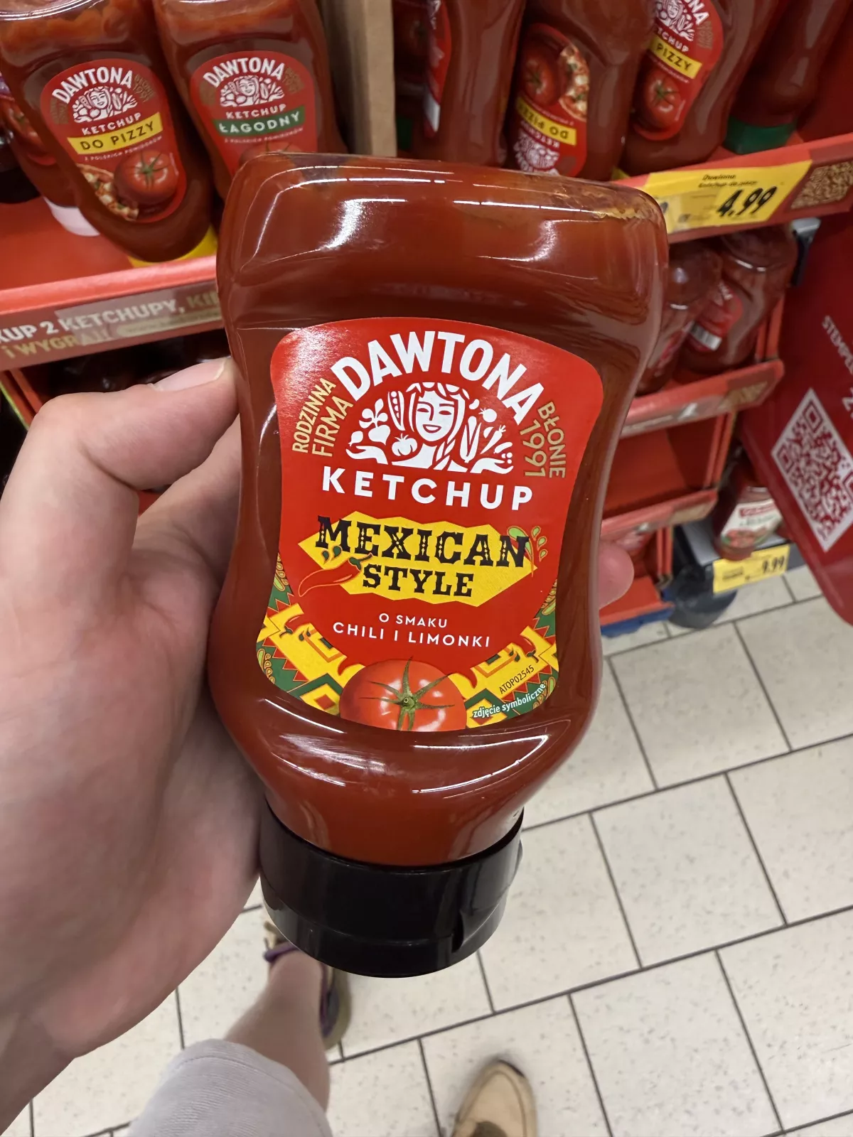 Dawtona Ketchup Mexican Style o smaku chili i limonki | 330g