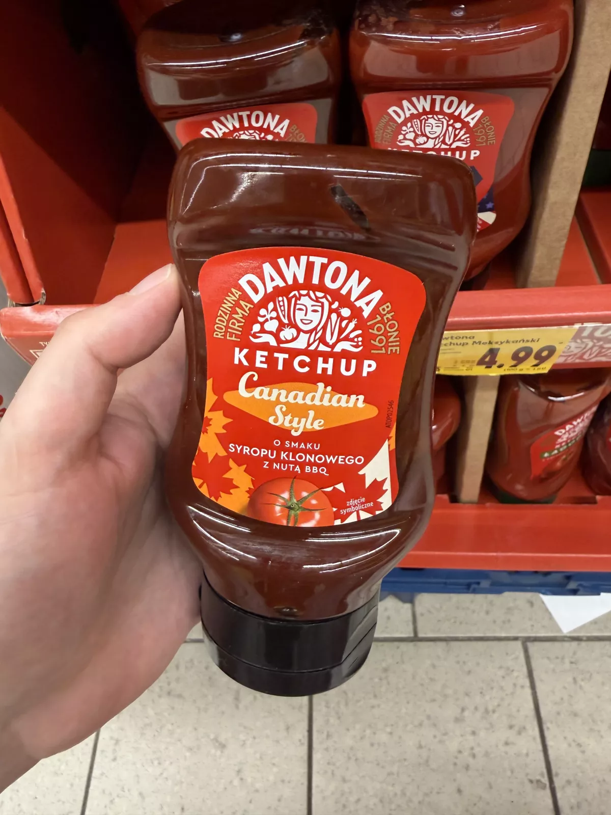 Dawtona Ketchup Canadian Style o smaku syropu klonowego z nutą BBQ | 330g