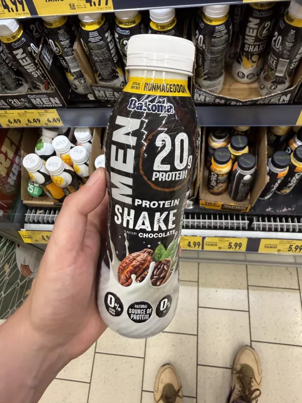 Bakoma Men Protein Shake Chocolate / Napój proteinowy o smaku czekoladowym | 380g / 358ml