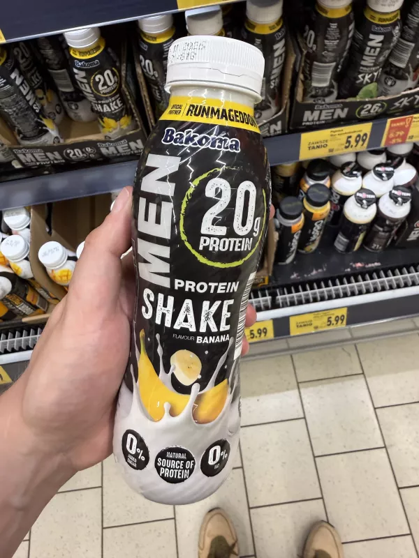 Bakoma Men Protein Shake Flavour Banana / Napój proteinowy o smaku bananowym | 380g / 358ml