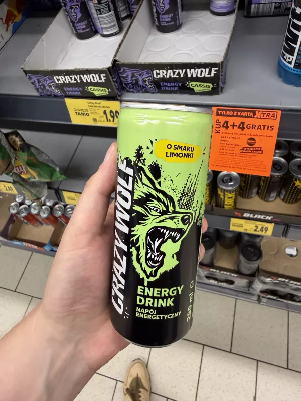 Crazy Wolf Energy Drink o smaku limonki | 250ml