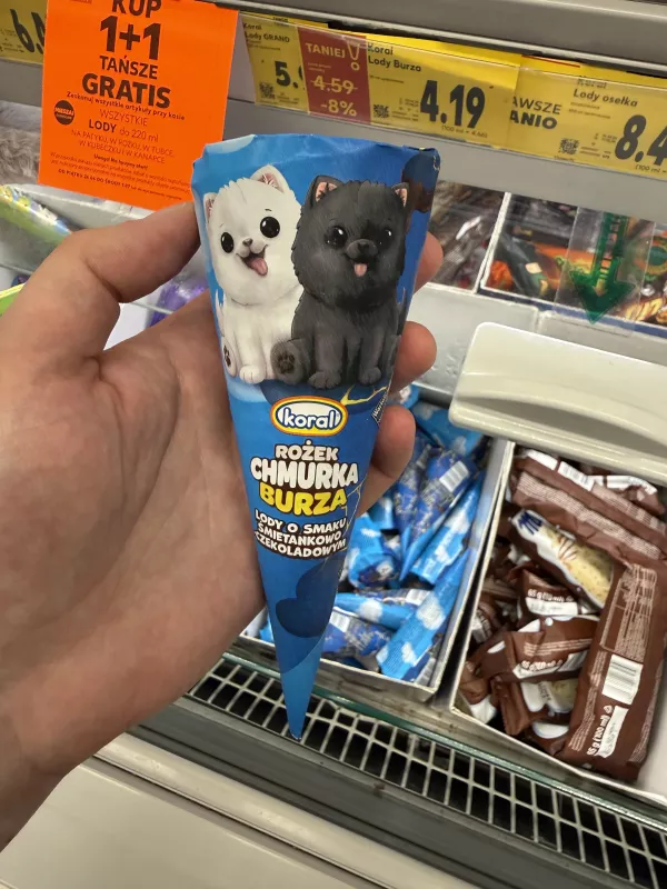 Koral Rożek Chmurka Burza lody o smaku śmietankowo-czekoladowym | 75g / 110ml